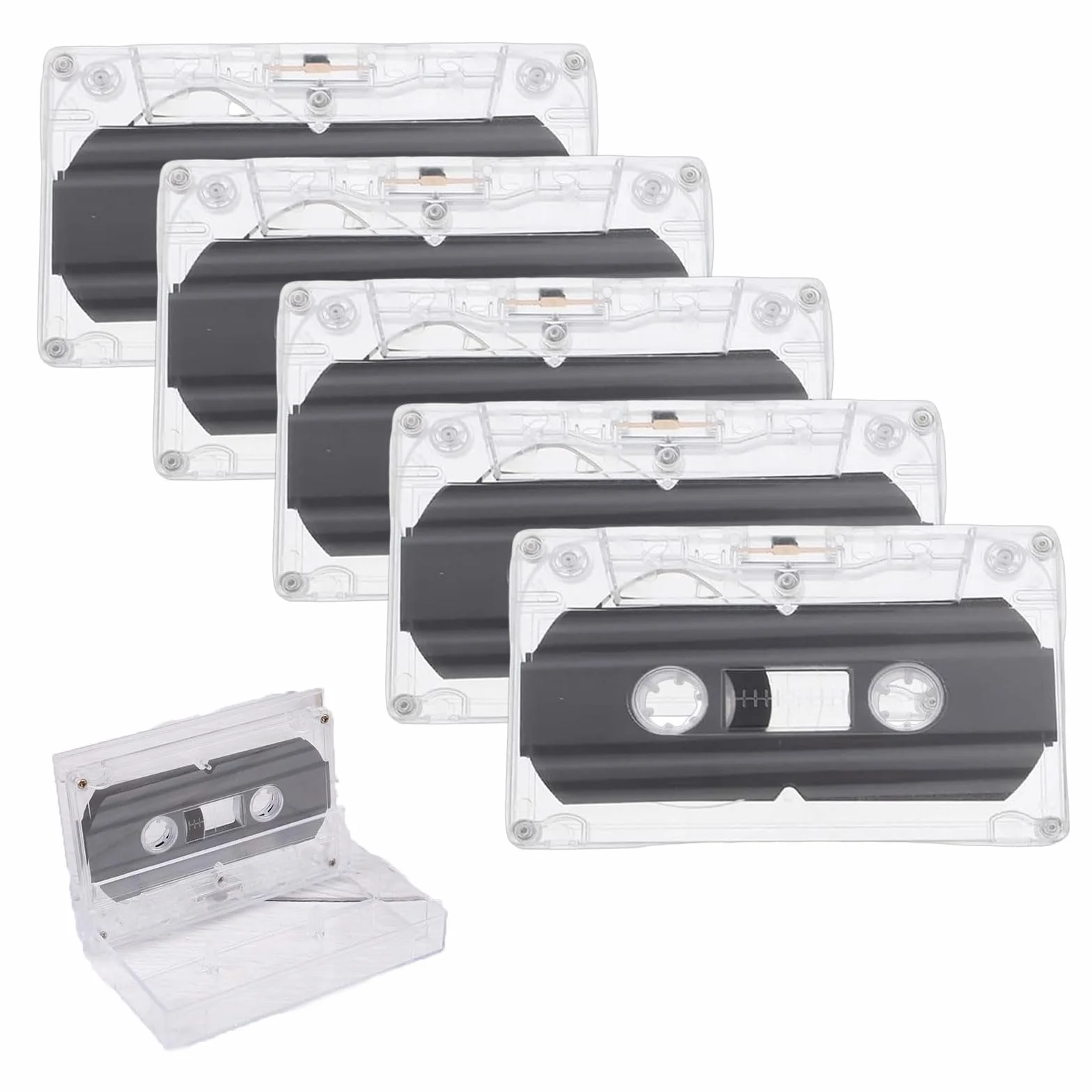 Casete de Cinta Vacío 5 Piezas, Cintas de Audio en Blanco para Grabación Diaria