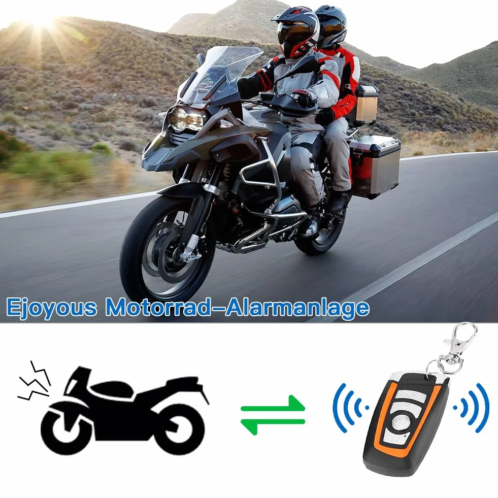 de Alarma para Motocicleta con 2 Controles Remotos, 12V 125db Antirrobo Inalámbrico Universal a Prueba de Agua Alarma Moto con Encendido a Distancia