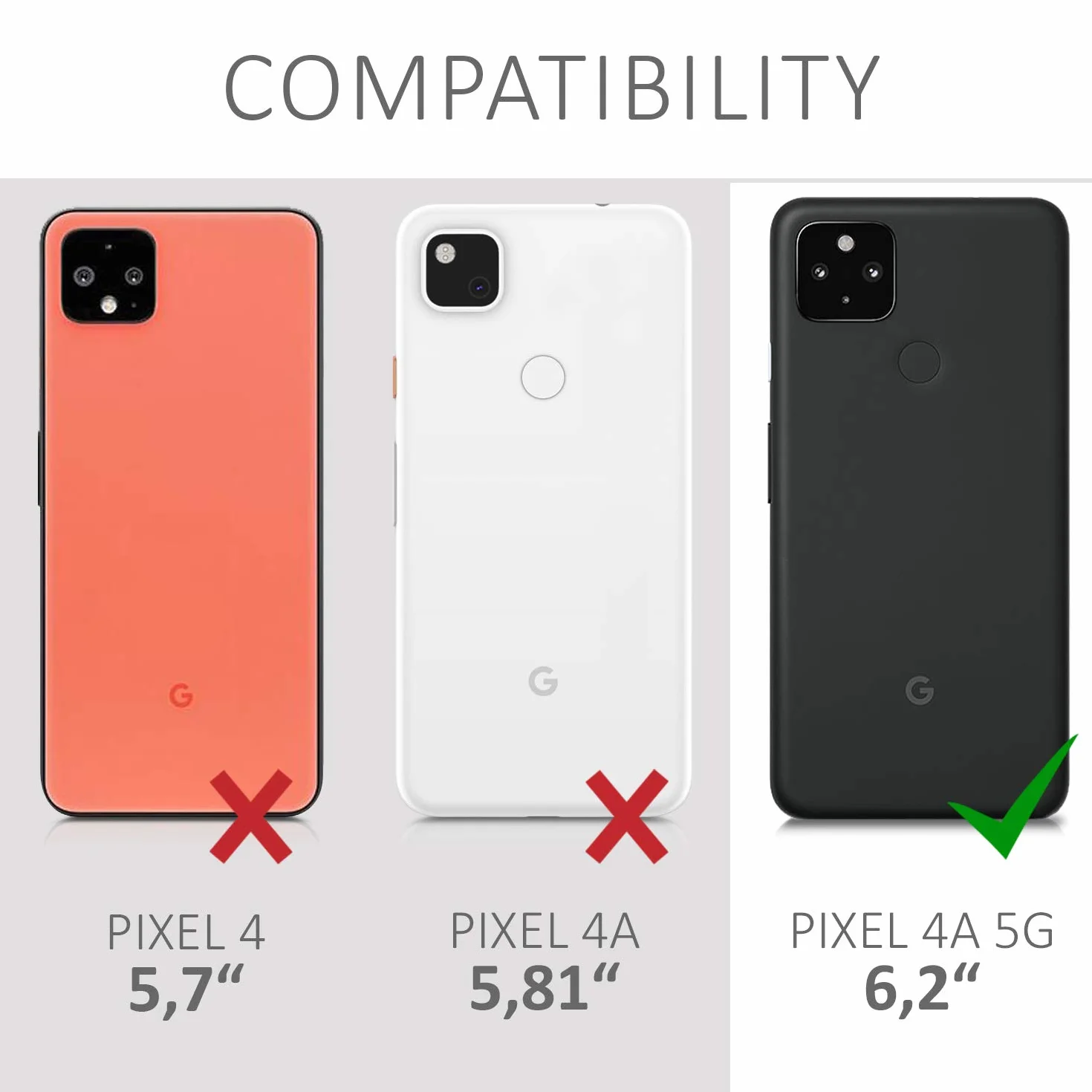 kwmobile Funda Google Pixel 4a 5G Carcasa TPU Silicona Bordes elevados Negro