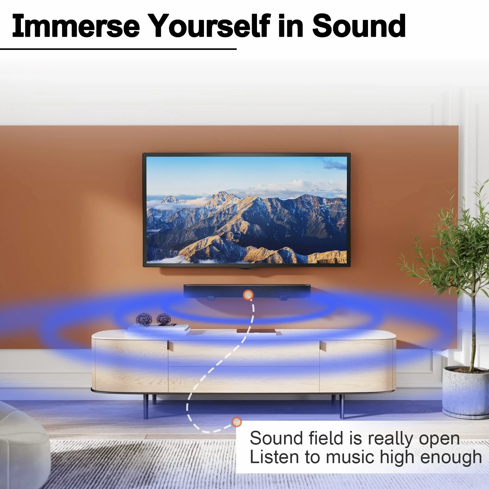 PUTORSEN Soporte Barra Sonido, Universal Soporte para Barra de Sonido para Sonos,Capacidad Máximade 15 kg，Profundidad Ajustable de 3.5 a 6.1 Pulgadas, Ganchos Antideslizantes extraíbles y bloqueables