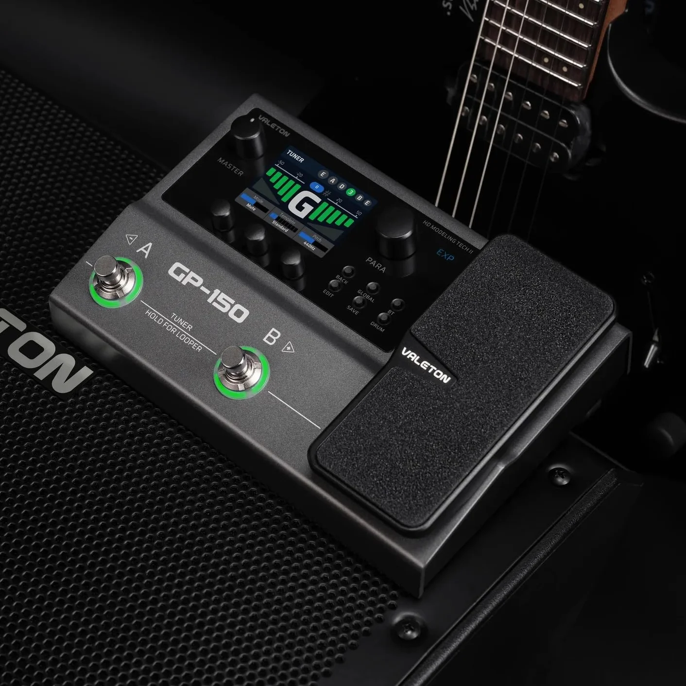 Valeton GP-150 Procesador multi-efecto para guitarra con pedal de expresión, más de 200 efectos, modelado NAM SnapTone, cargador infrarrojo, loop, caja de ritmos, interfaz de audio USB