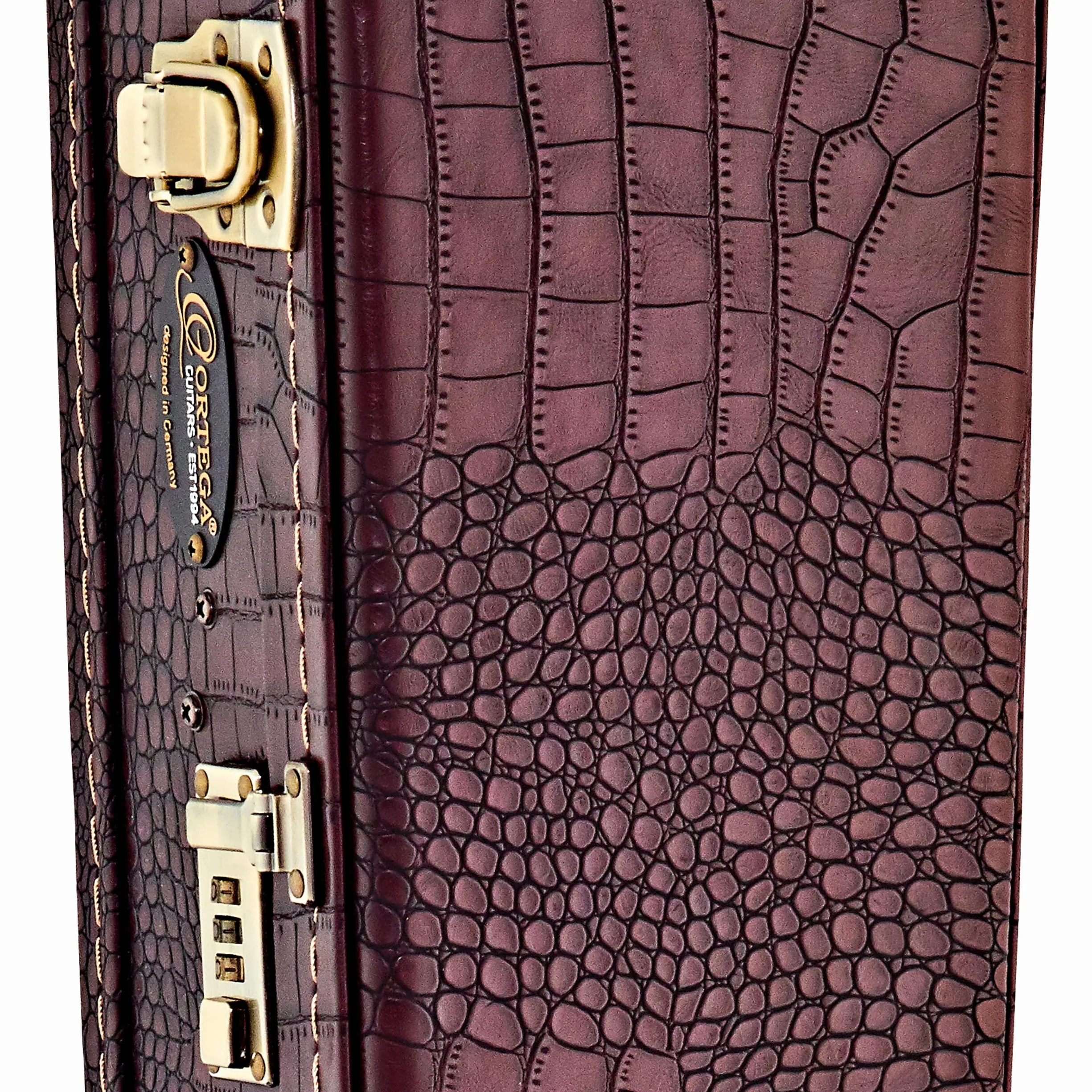 Ortega Estuche Classic Pro, Arco Tapa Bronce 120 mm Profundidad, Marrón Croco, OCCPRO