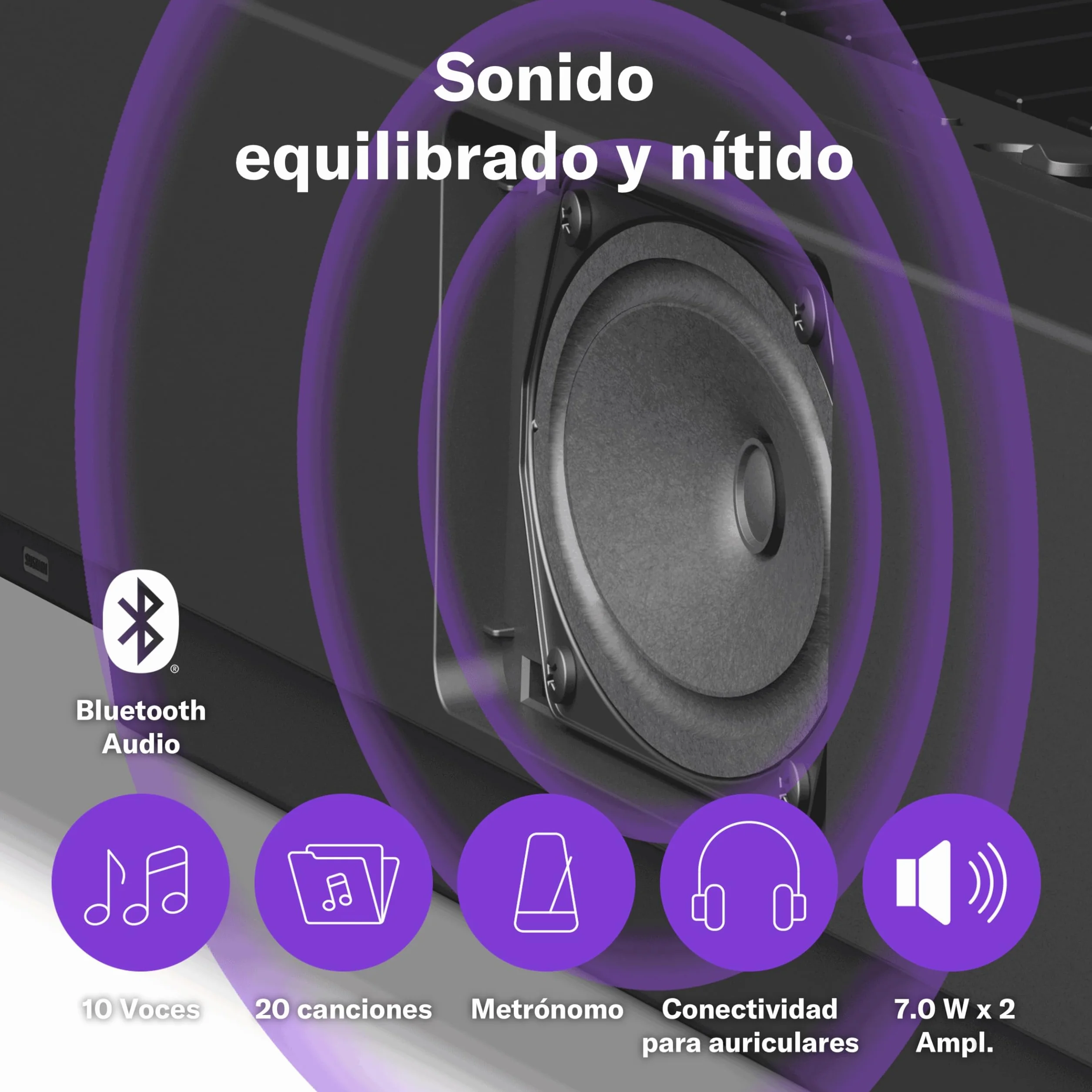 Piano Digital Yamaha P-145BT – Ligero y Portátil, con Teclado Graded Hammer Compact, 88 Teclas y 10 Voces de Instrumentos, Bluetooth – Negro