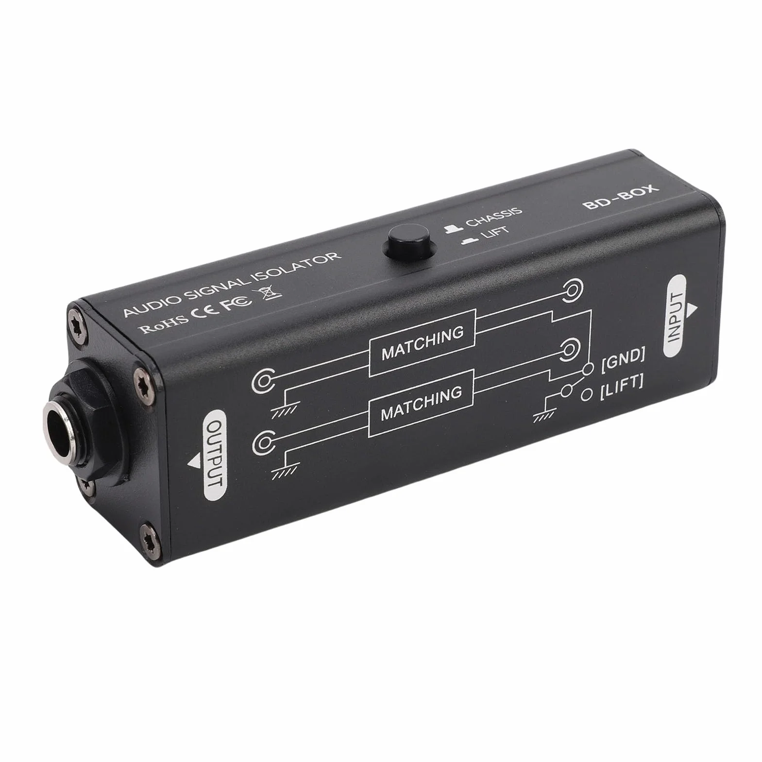 Elprico Audio Hum Eliminator, Aislador de Ruido de Bucle de Tierra, Filtro de Ruido de Aleación de Aluminio de 6.35 mm Pasivo