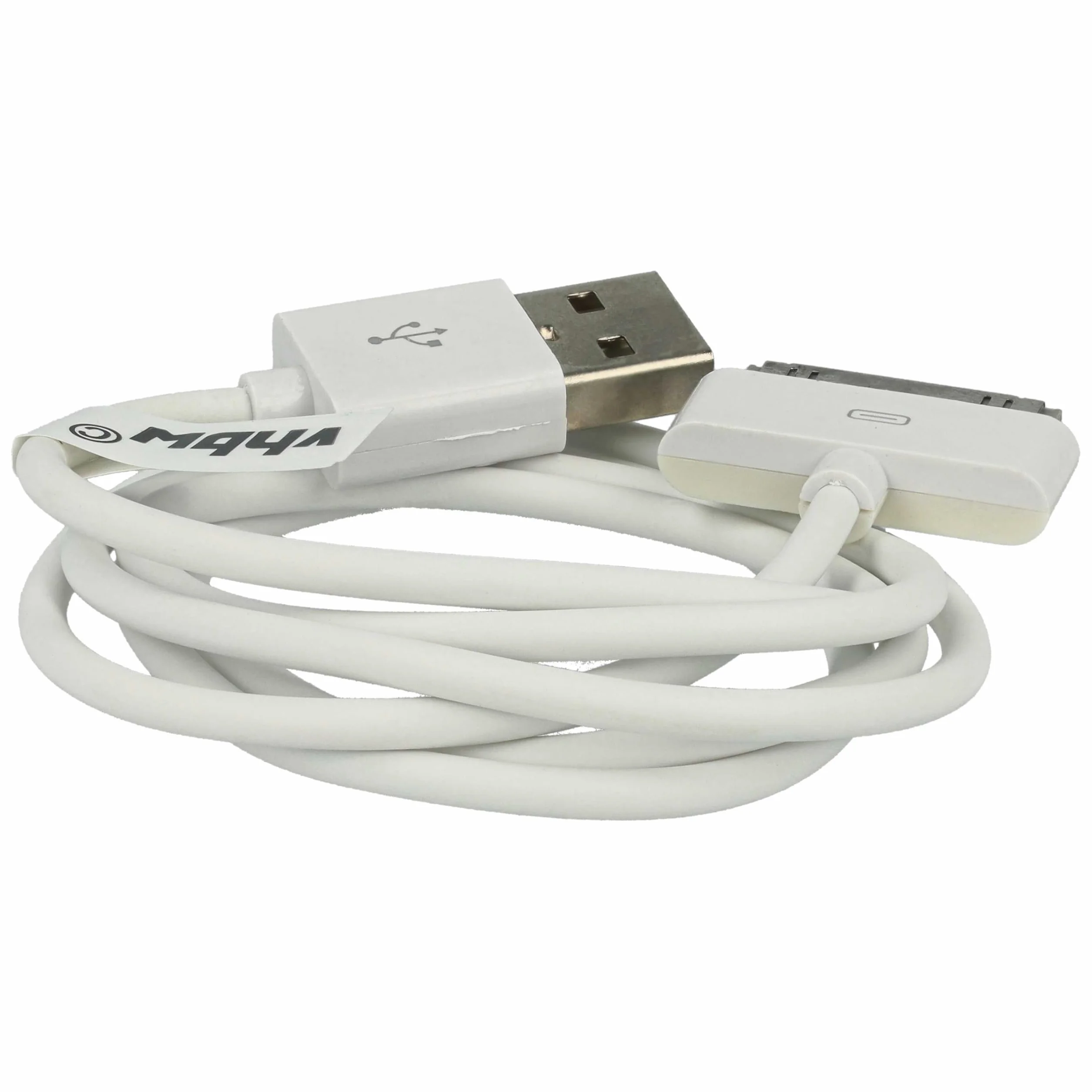 vhbw Cable de datos USB compatible con Apple iPod 7 Gen. Classic Late 2008 A1238-120Gb reproductor MP3 - blanco, 80 cm
