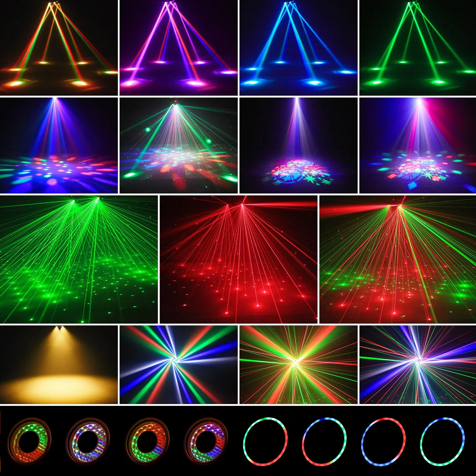 2PCS 150W Cabeza Móvil LED RGBW Luz Discoteca con Control Remoto con 6 Brazos De Luz, Efectos de Iluminación RGBW, DMX 512 para Bodas, Fiestas, Teatros y DJs