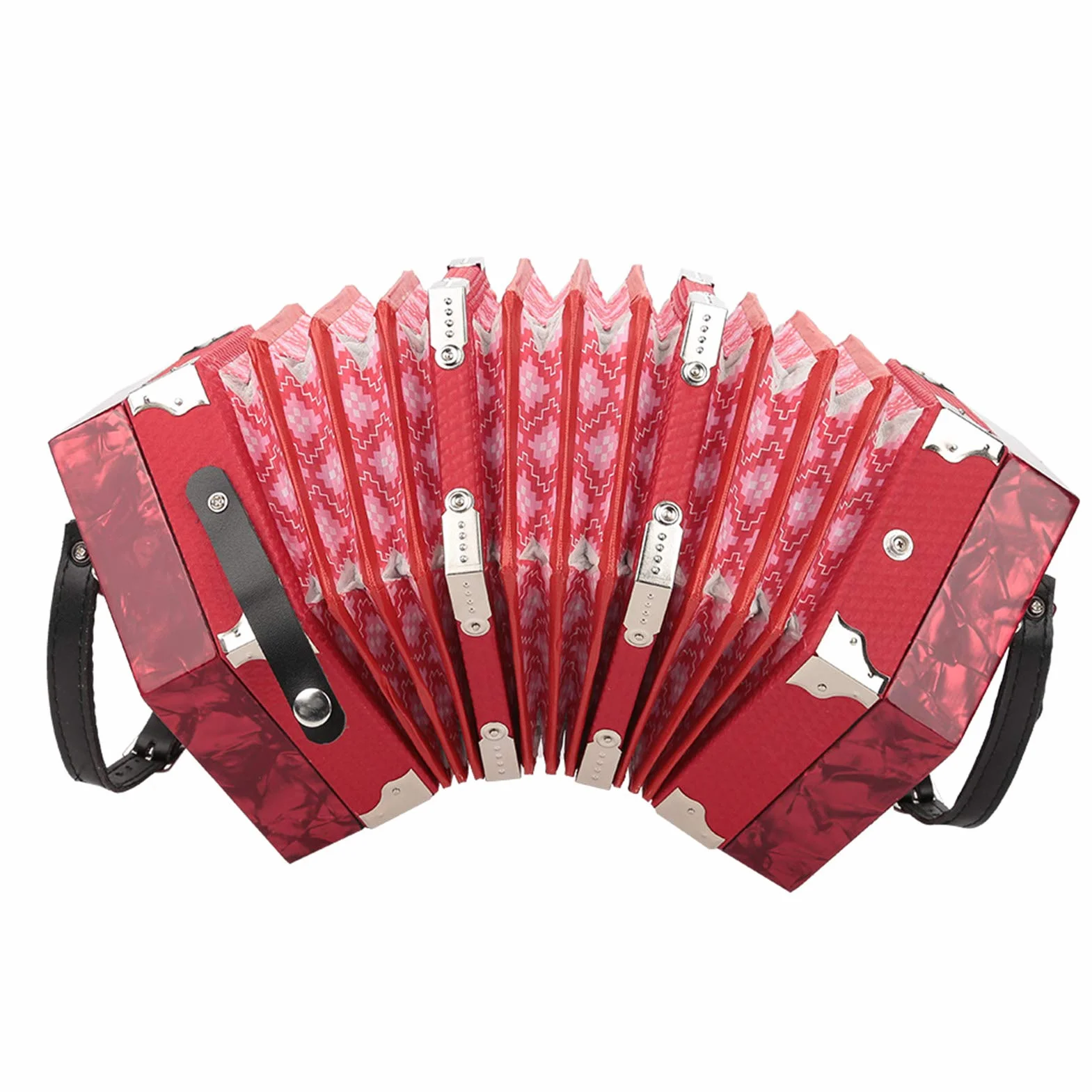 Fácil de aprender a tocar la concertina para el ejercicio de entrenamiento para la práctica del principiante(Red)