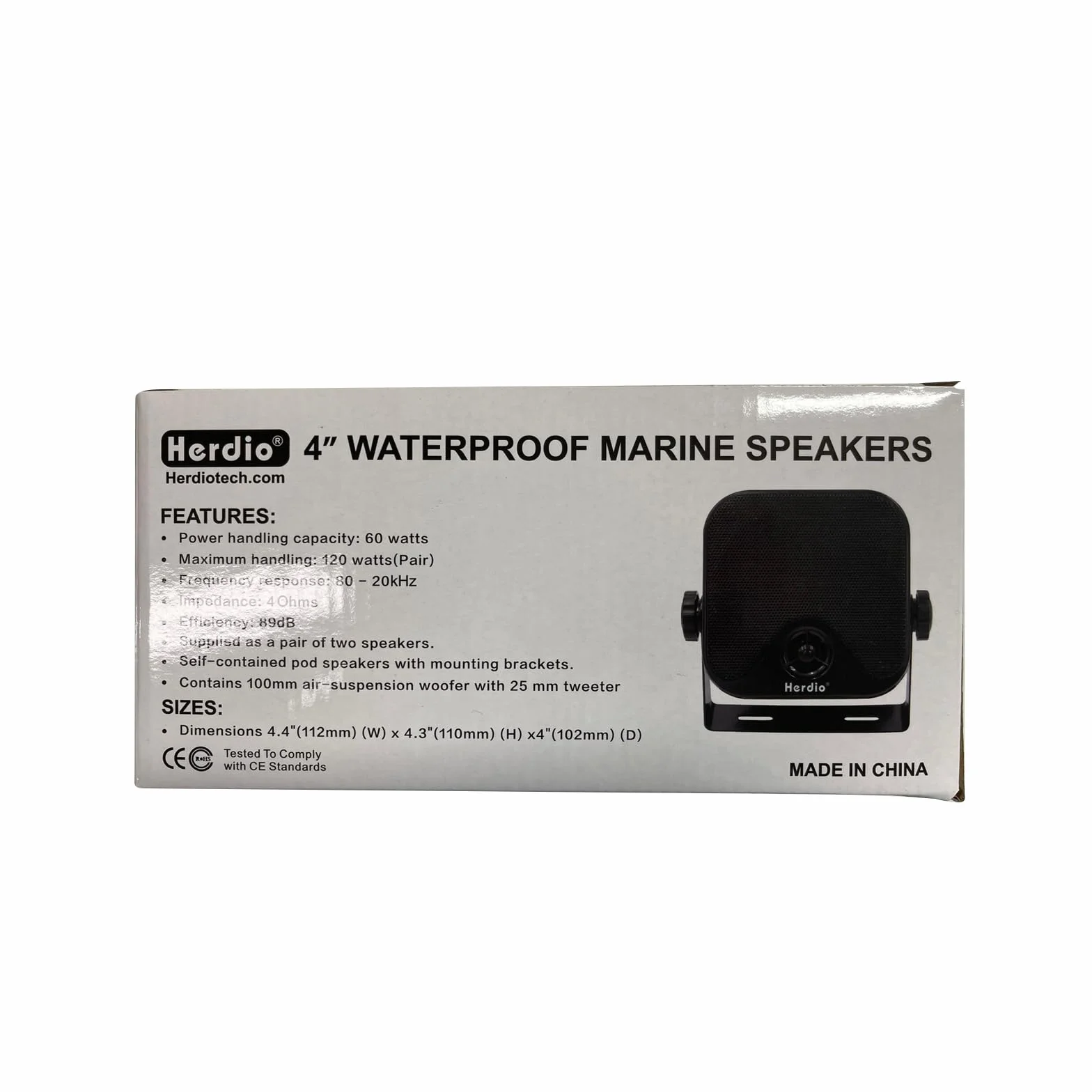 Herdio 4 Inch Resistente al Agua Barco Marina Caja Exterior Altavoces Superficie Montado para Skid Steer ATV UTV RZR Golf Carro Tractor Powersports Barco Camión Jeep