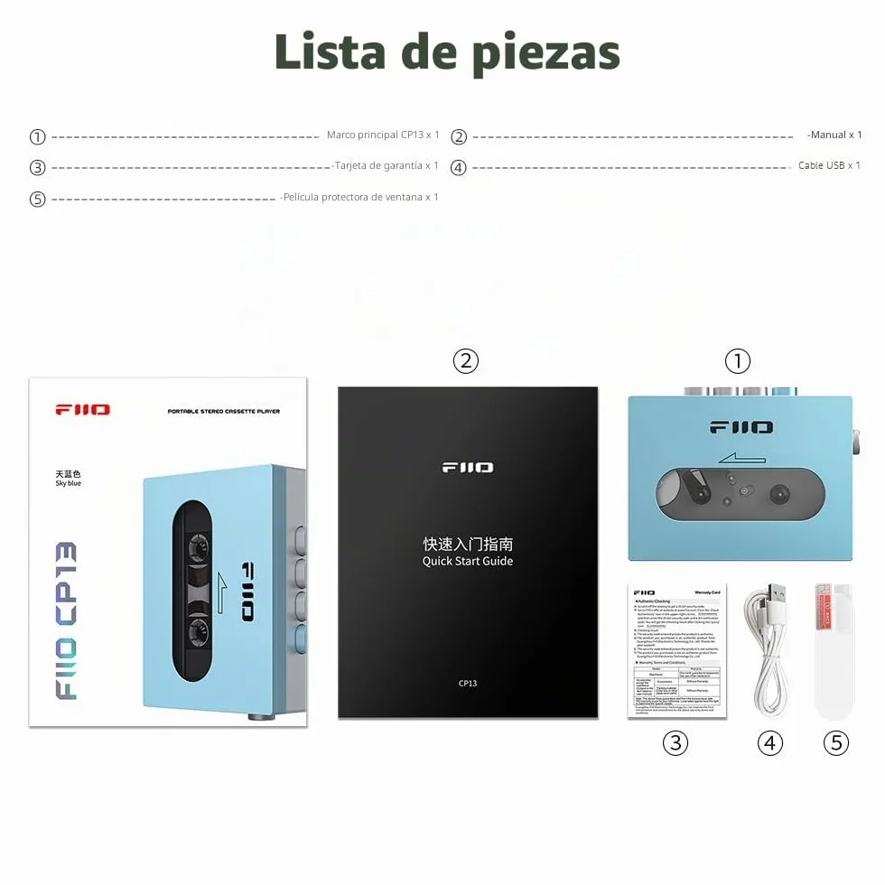 FiiO CP13 Reproductor de Casete Transparente