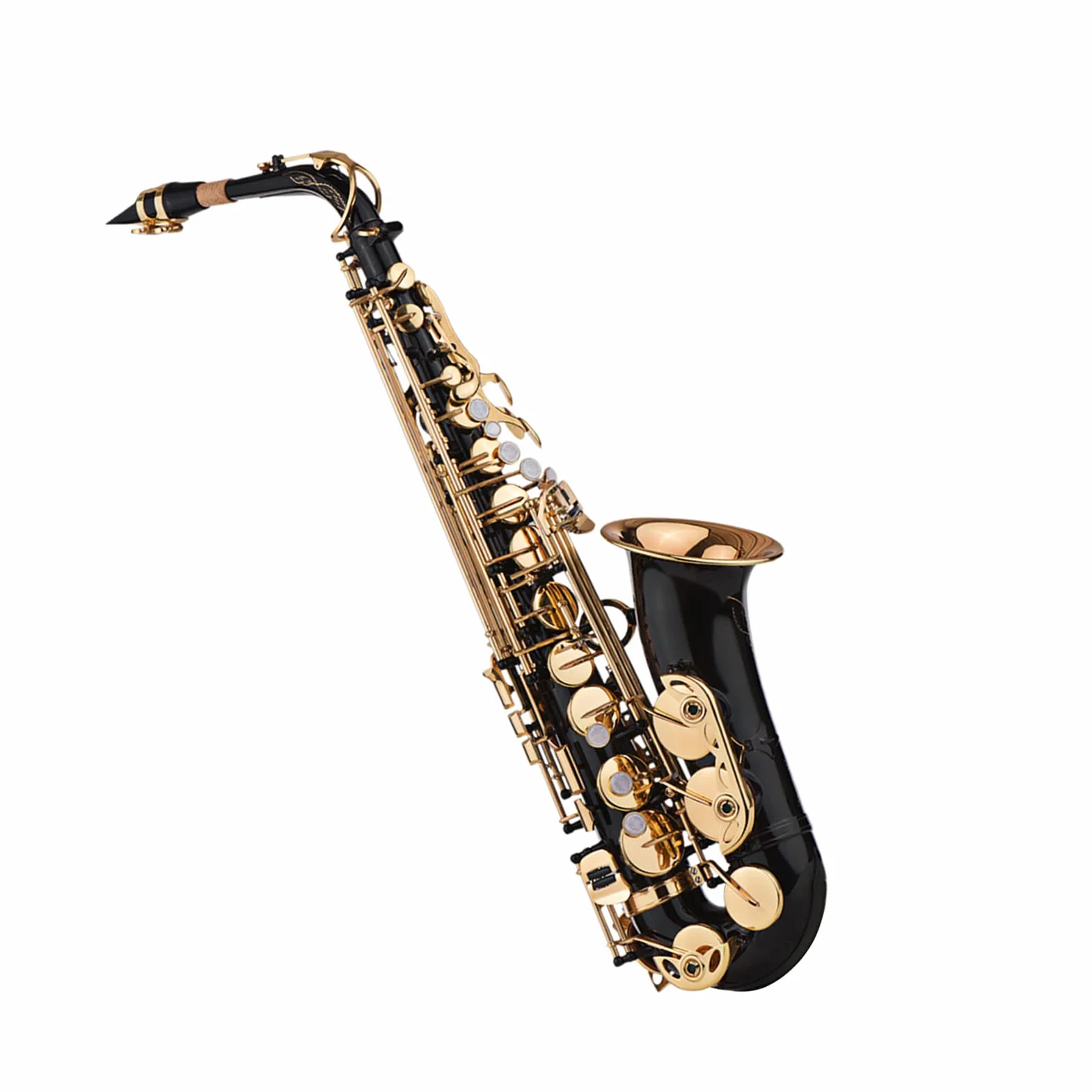 Saxofón Alto Mib de latón y llaves 82Z lacadas en dorado, con guantes acolchados, paño de limpieza, cepillo, correa de saxofón y cañas
