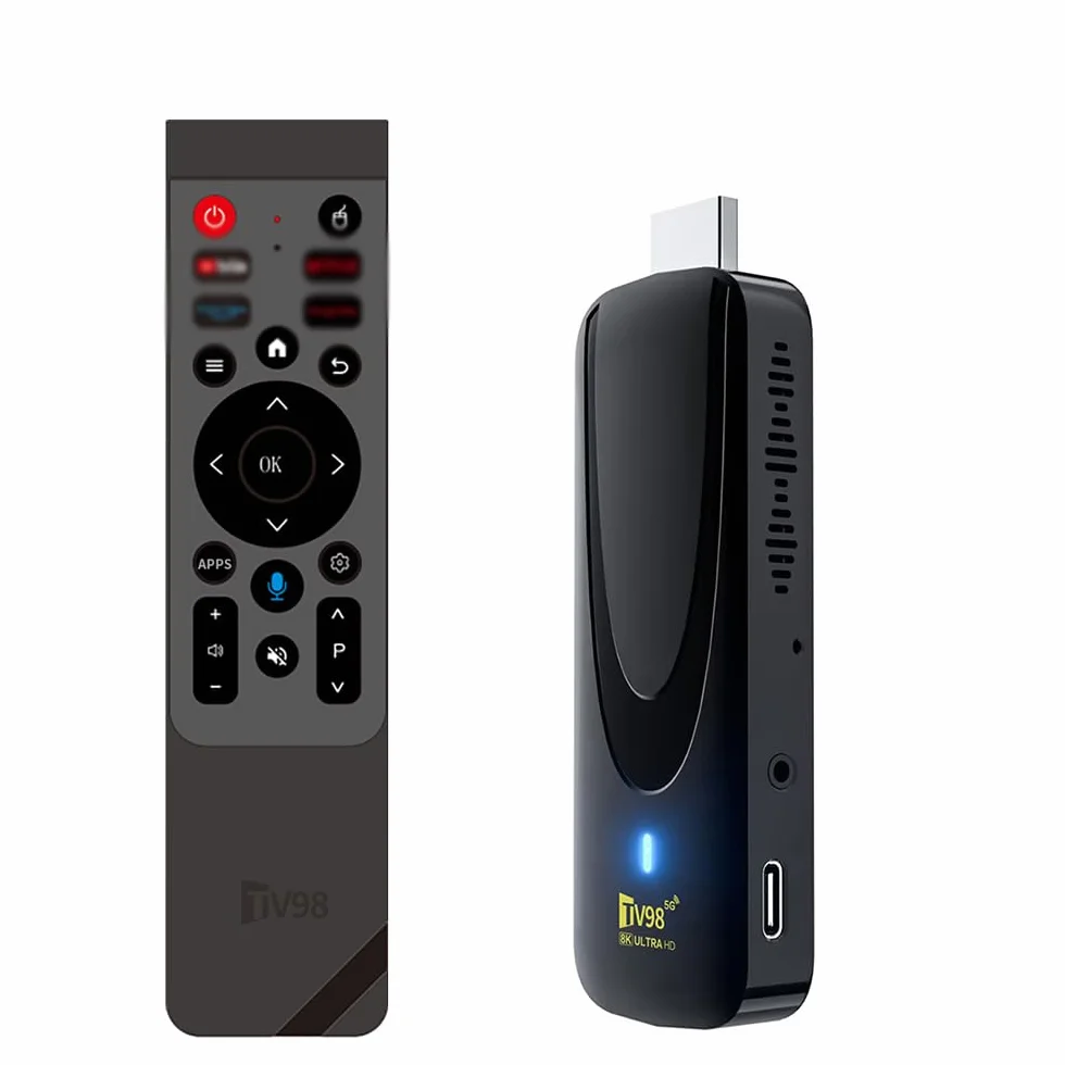 Android TV Stick 4K Ultra HD HDMI, Convierte tu TV en Smart TV, WiFi Dual Band, Bluetooth 5.0, 2GB RAM + 16GB ROM, Streaming Multimedia y Apps Android..