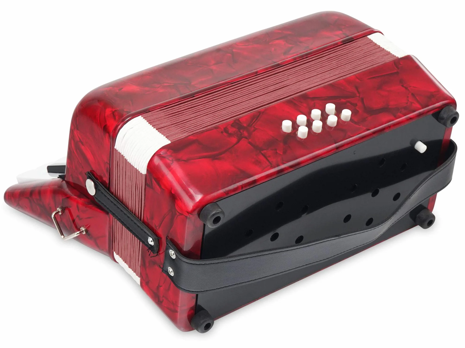 Acordeón Classic Cantabile Secondo Junior 8 Bajos (22 Teclas de Agudos, 8 Teclas de Bajos, incl. correa y funda) rojo