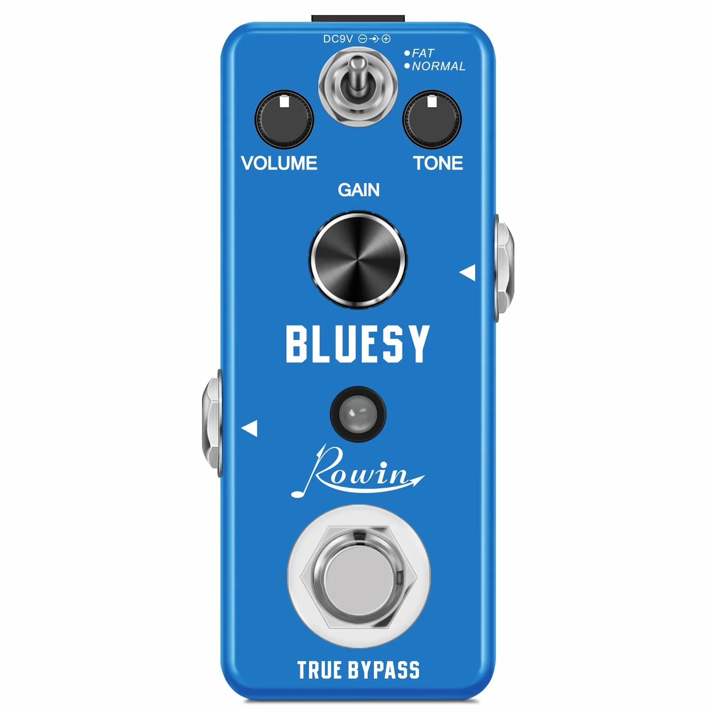 Rowin Bluesy - Pedal de guitarra con modos FAT y normales, efecto de distorsión estilo Blues para guitarra eléctrica, bajo, True Bypass LEF-321
