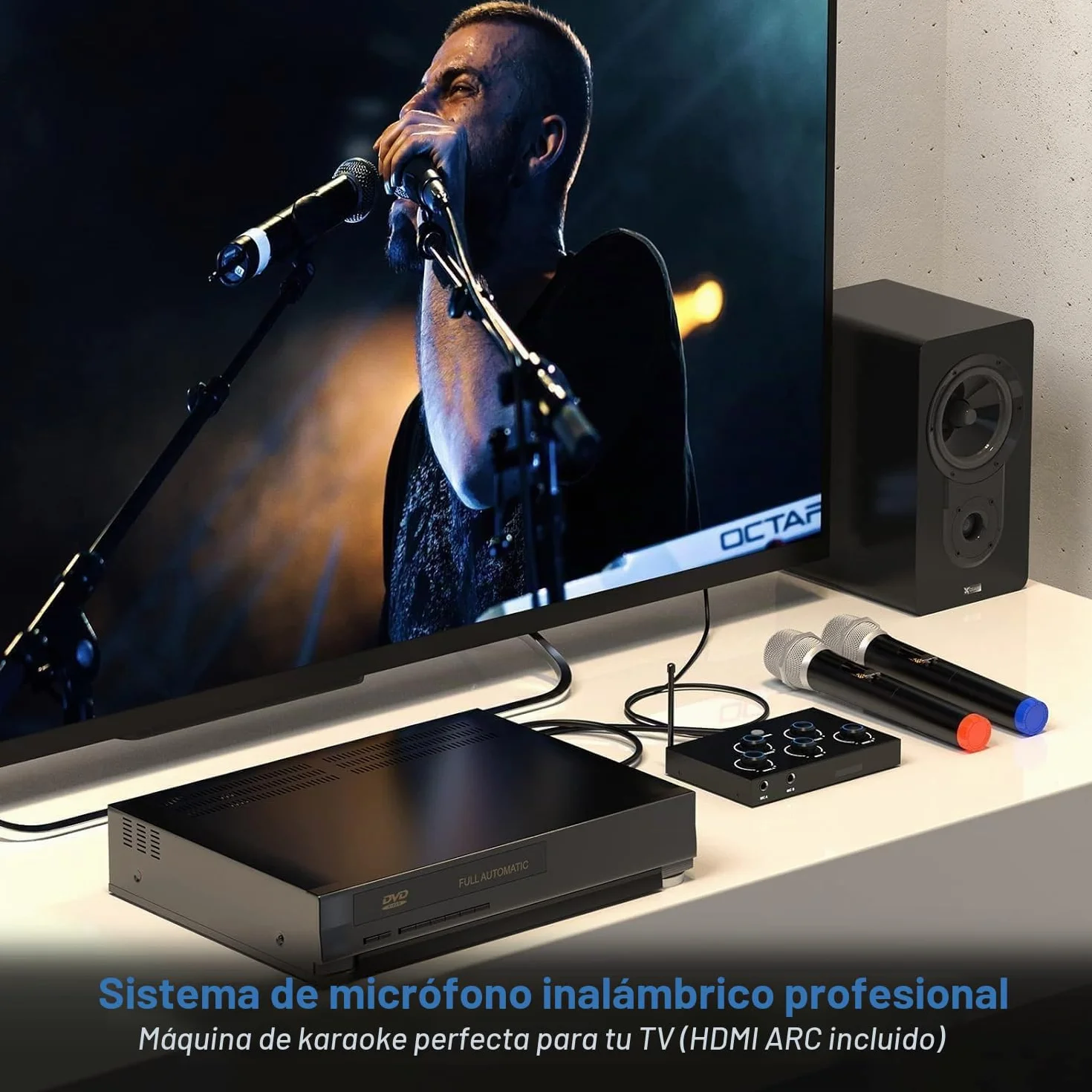 Sistema de micrófono inalámbrico, micrófono de Karaoke UHF, micrófono inalámbrico para Karaoke, Boda, Roadshow, Conferencia, Fiesta, Set de Karaoke Completo con micrófono inalámbrico