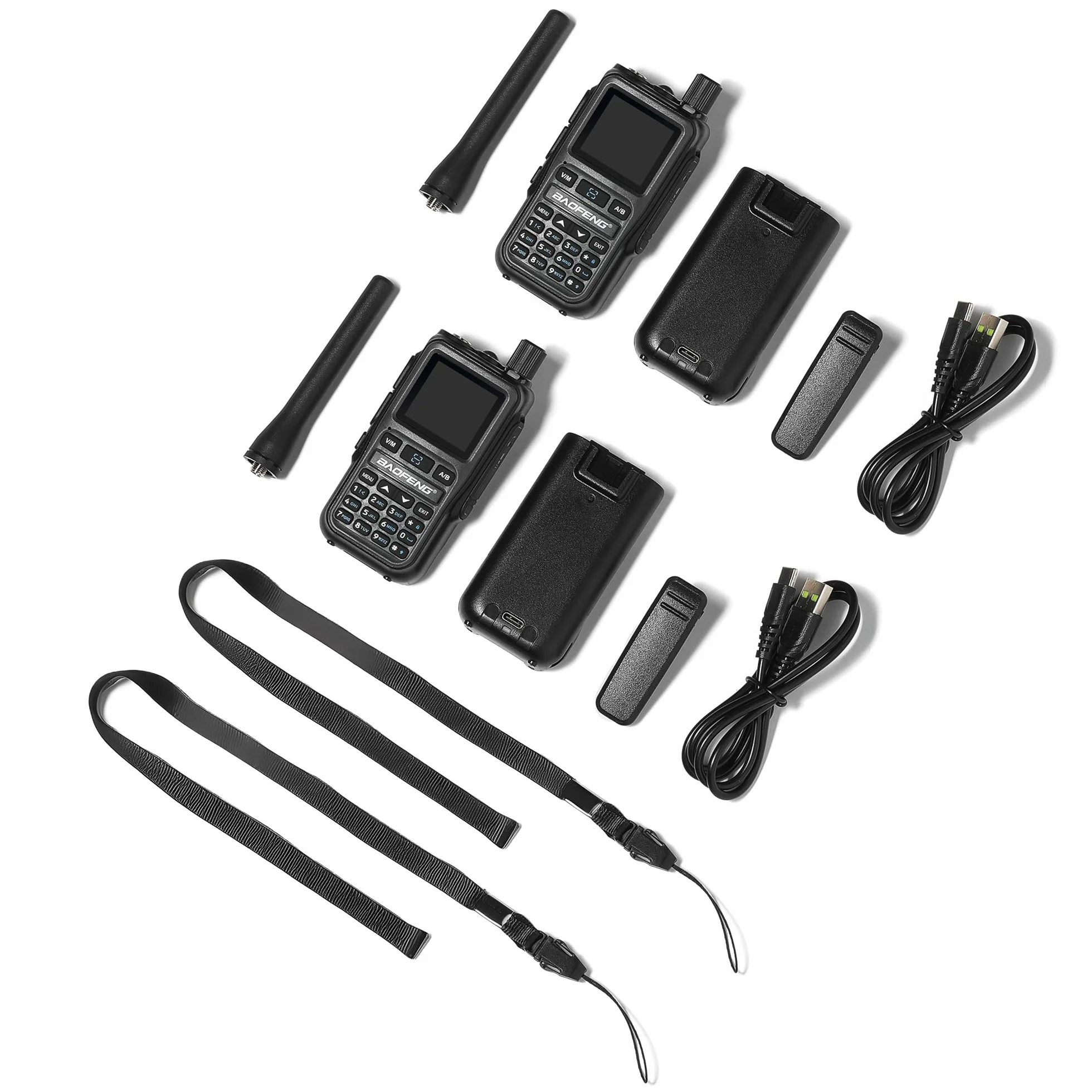 Baofeng GT-5R Mini Radio portátil de 5W de Doble Banda, Walkie Talkie UHF VHF Compacto con programación vía App BT, 999 Canales, Doble PTT, Carga USB-C, Receptor Airband/FM, Linterna, Pack de 2