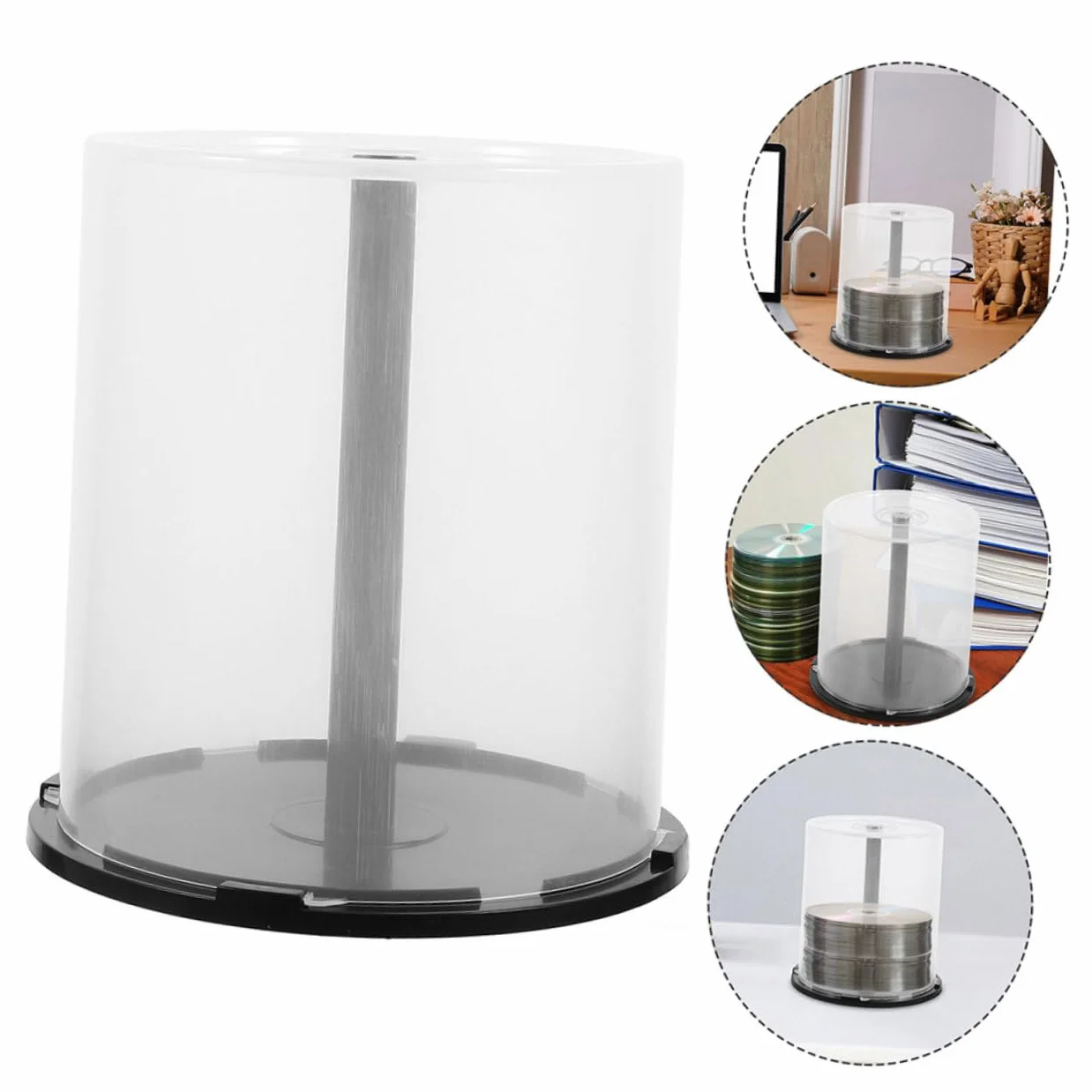 Caja de Almacenamiento para CD de Plástico Pp con Capacidad para 100 Discos, Pack de 3 Unidades, Diseño Minimalista y Función Extraíble para Uso en Casa
