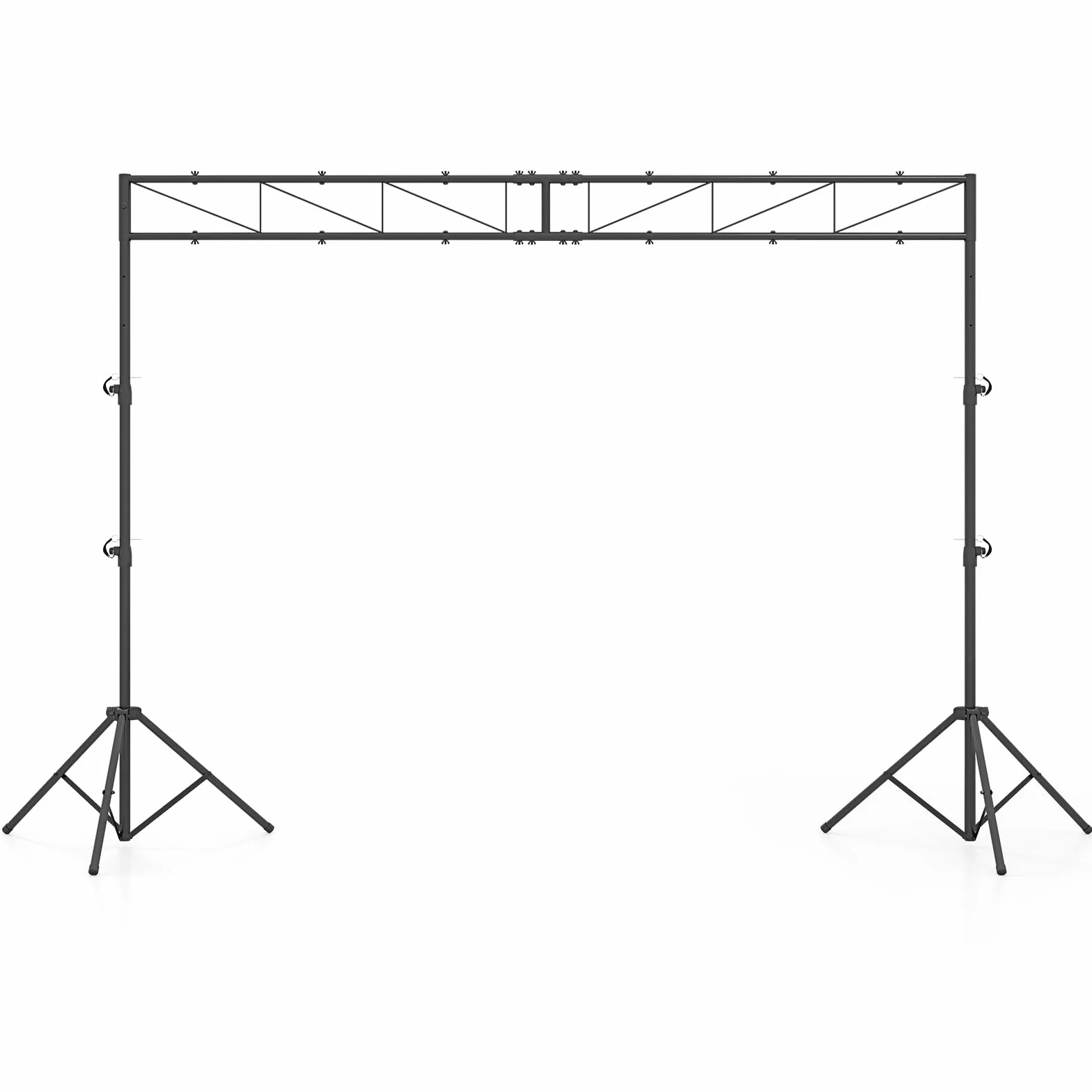 COSTWAY Soporte de Luz para DJ, Soporte de Truss Iluminación de Metal con Altura Ajustable en 140-265 cm, 2 Trípodes Plegables, 12 Puntos de Agarre, Soporte 50 kg, para Conciertos, Escenarios y Bodas