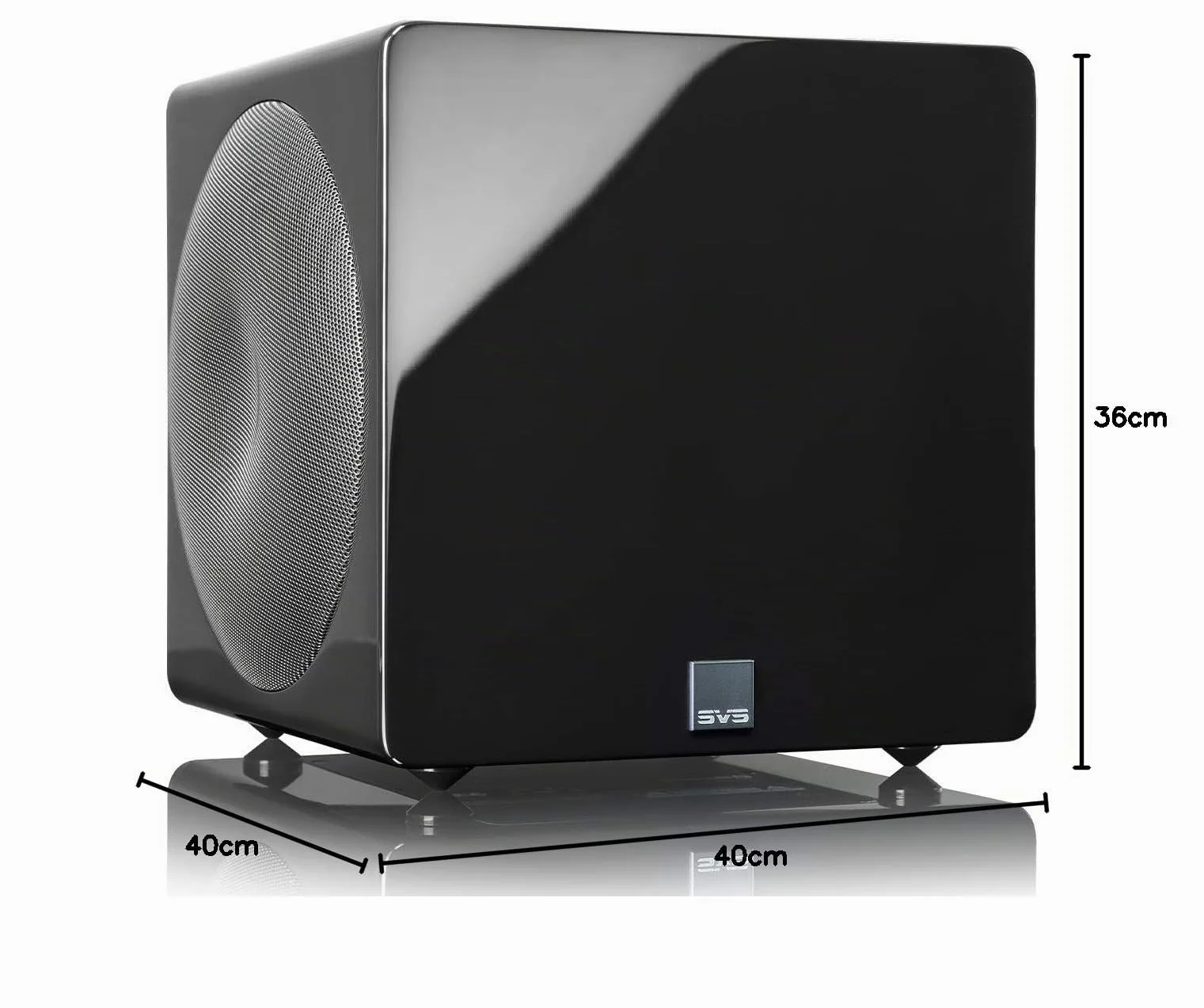 SVS Subwoofer microsellado 3000 con Controladores duales Totalmente Activos de 8 Pulgadas (Piano Negro Brillante)