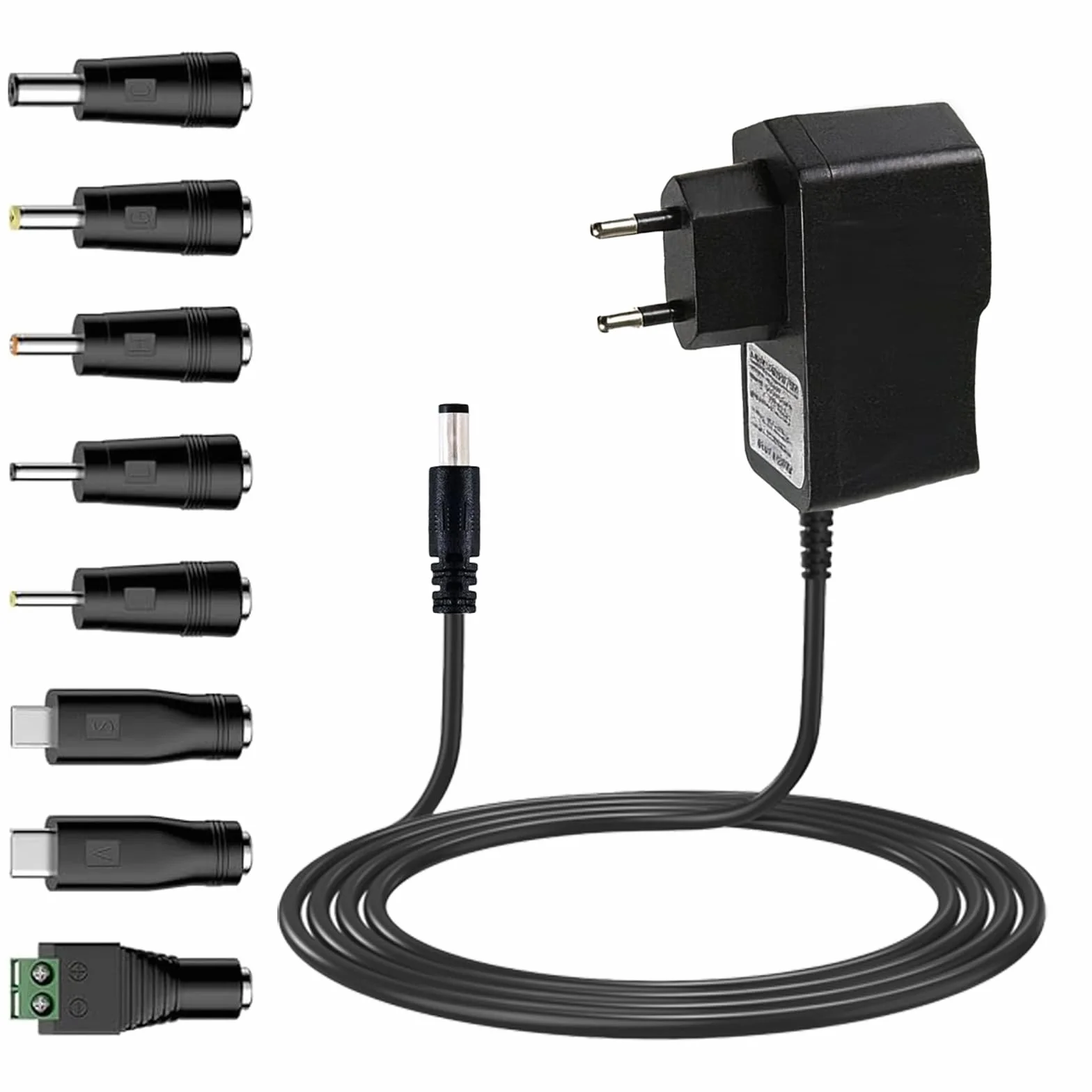 Adaptador Convertidor AC 100-240V a 7,5V 1A 1000mA Cargador EU 5,5 x 2,5mm, Fuente de Alimentación Universal para Dispositivos 7,5V como Cámaras CCTV, Hubs USB, Luces LED, Tablets y más