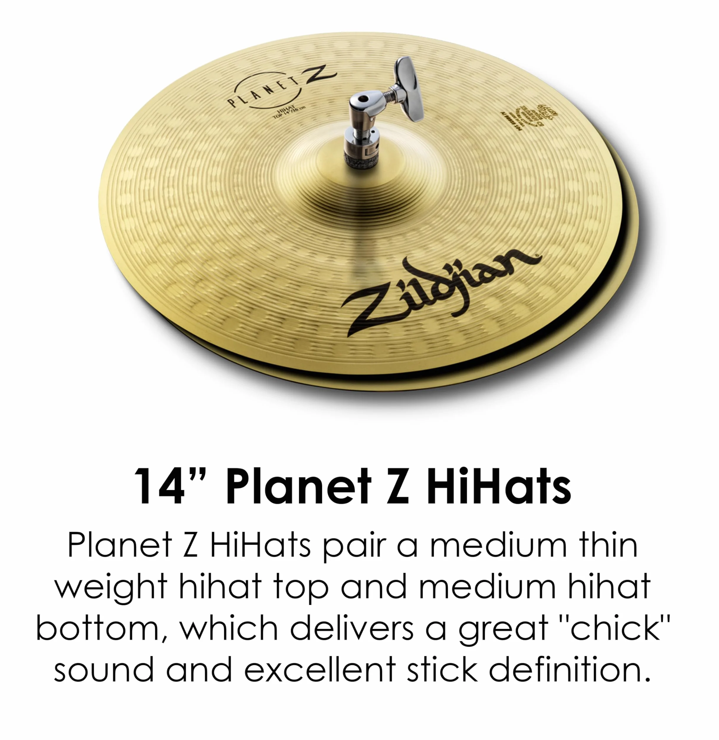 Zildjian ZP1418 Planet Z Series - Juego de Platillos Fundamental - 14"H and 18"C,Nuevo Modelo