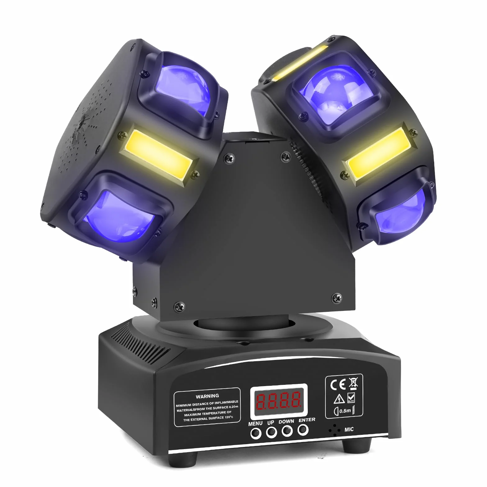 Luz de fiesta de discoteca, cabeza en movimiento, luz LED RGB, proyector DJ, controlado por música, luces de disco DJ, radiador de efectos DMX, para karaoke, reuniones familiares, boda, cumpleaños