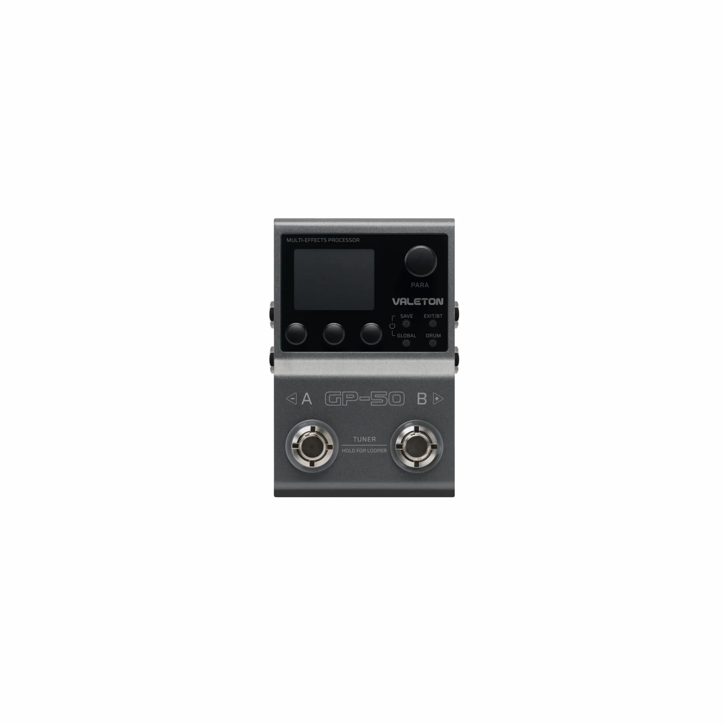 Valeton GP-50 Pedal multiefectos (procesador multiefectos con más de 100 efectos HD, cargador NAM e IR, pantalla a color de 1,77", Bluetooth, looper, caja de ritmos, 9 módulos de efectos), negro