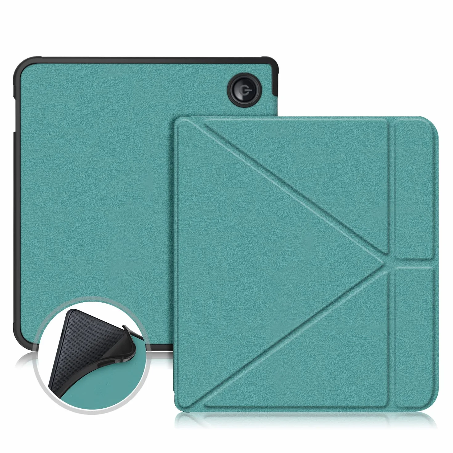 Funda TPU para Kobo Libra Colour/Libra 2/Tolino Vision Color/Vision 6 eReader 7 Pulgadas, Soporte Plegable, Verde