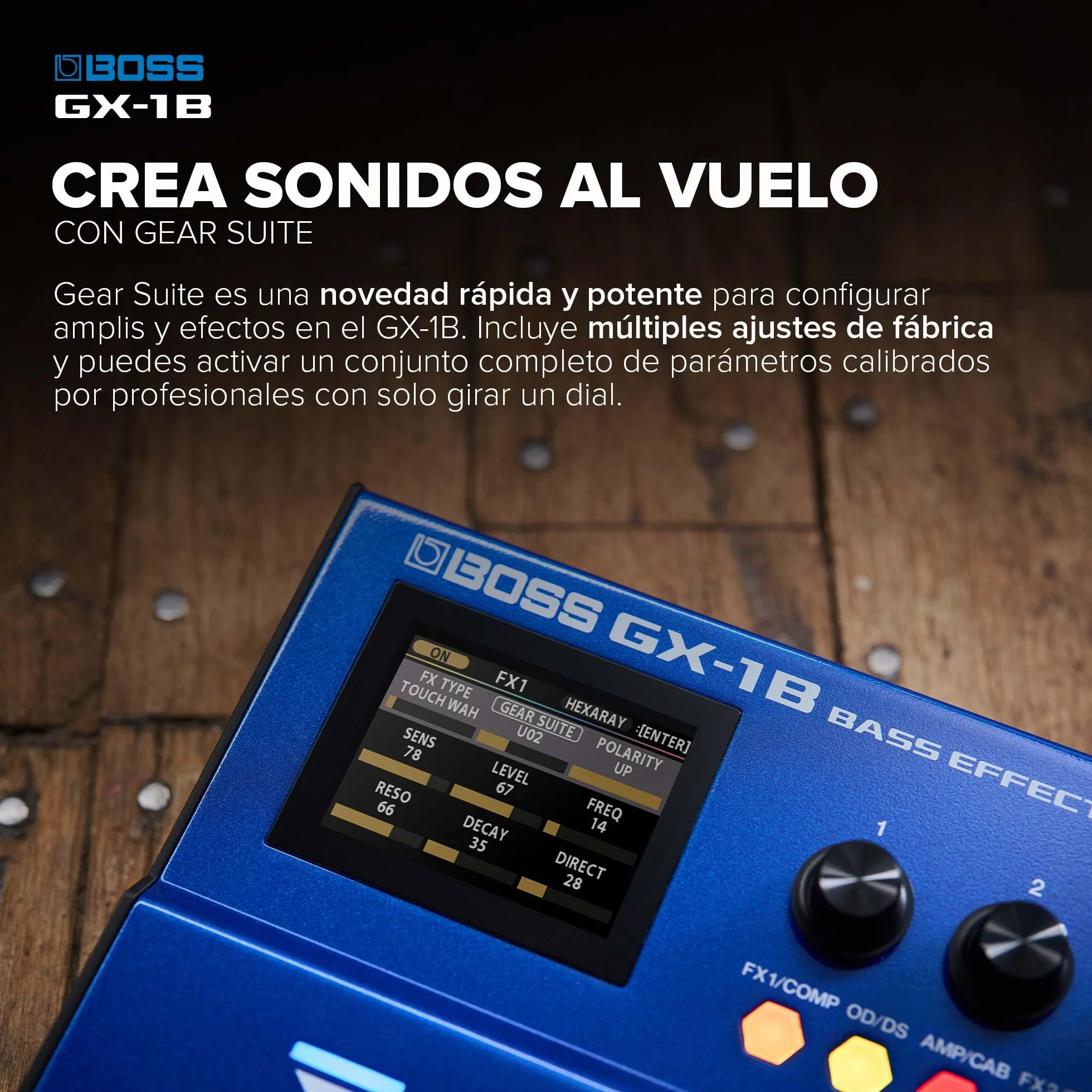BOSS GX-1B | Procesador de efectos de bajo ultraportátil | Repleto de amplis y efectos emblemáticos | Generador de sonido AIRD prémium | Ideal para bajistas principiantes | Conectividad Bluetooth
