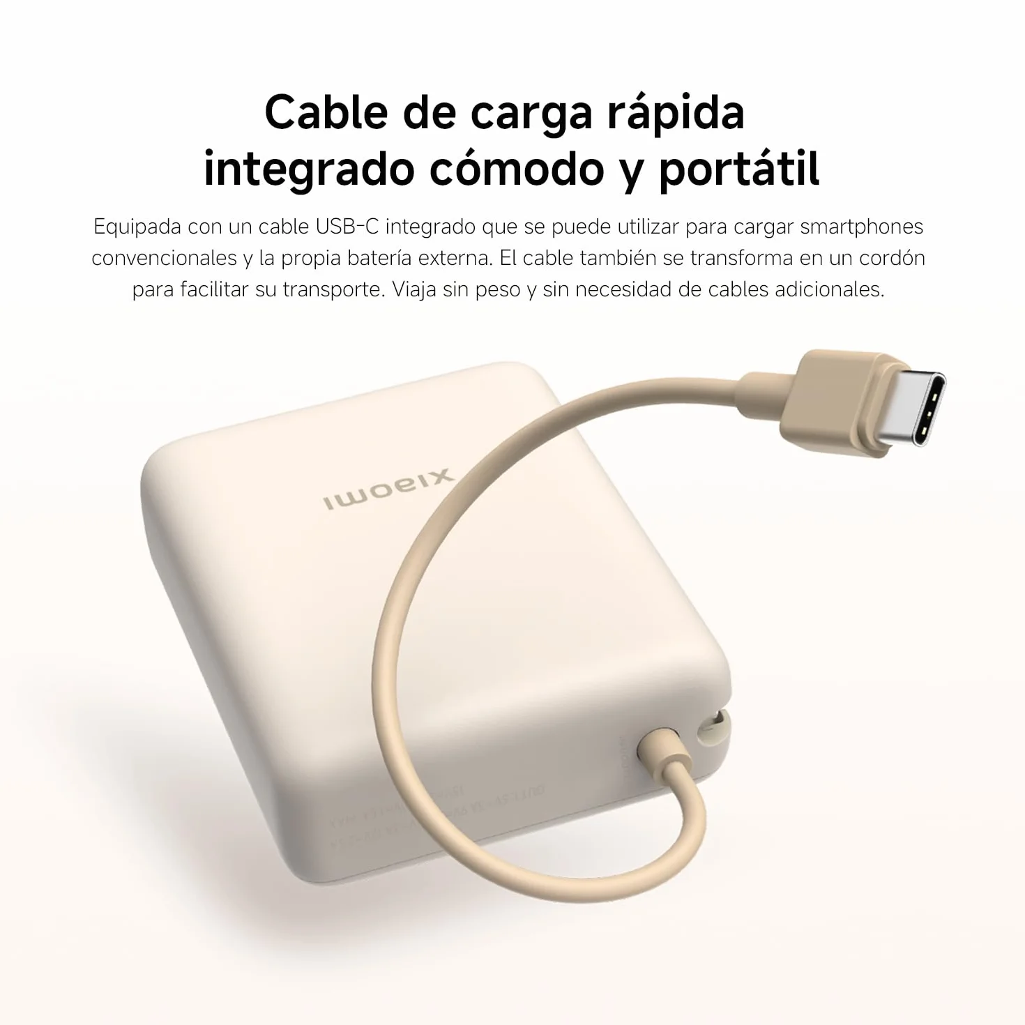 Xiaomi Power Bank 33W 10000mAh (Integrated Cable) Ice Blue 3 Puertos Carga Rápida