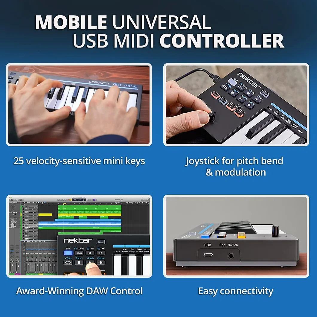 Nektar Impact GX - Teclado controlador MIDI mini USB con integración Nektar DAW