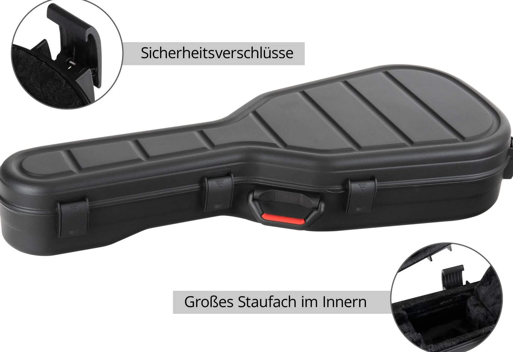 Shaman Estuche para Guitarras Clásicas KGPC-5122BK Negro - De Polipropileno Resistente - Forrado con Felpa Negra - Cerrado con 6 Cierres de presión - Compatible con Guitarras clásicas tamaño 4/4