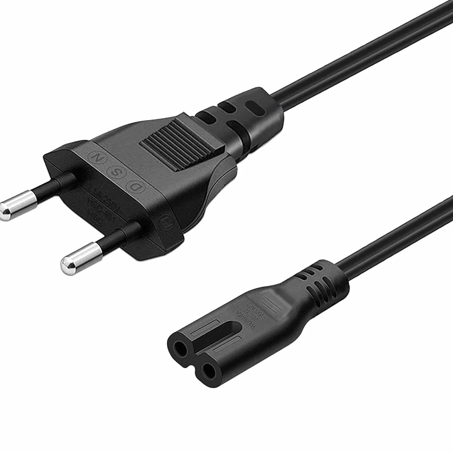 CABLEPELADO Cable Alimentación Tipo C Euro - Cable C7 - Cable Euro 8 - Compatible con Samsung Toshiba LG Philips Sharp Sony, Monitor, DVD Printer Radio BLU-Ray PlayStation Xbox - 1.50 Metros - Negro