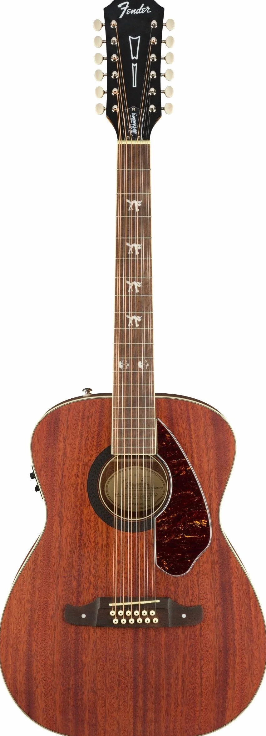 Fender Tim Armstrong Hellcat-Guitarra acústica de 12 cuerdas, natural