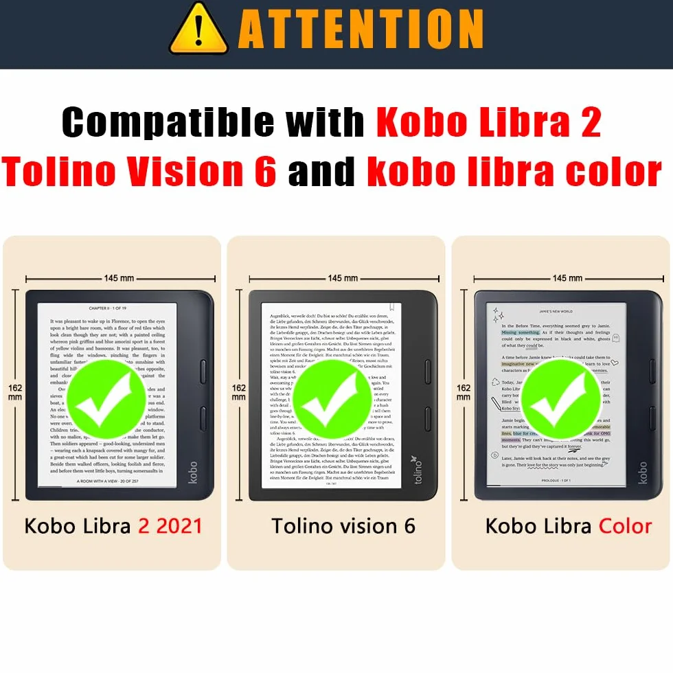 Funda TPU para Kobo Libra Colour/Libra 2/Tolino Vision Color/Vision 6 eReader 7 Pulgadas, Soporte Plegable, Verde