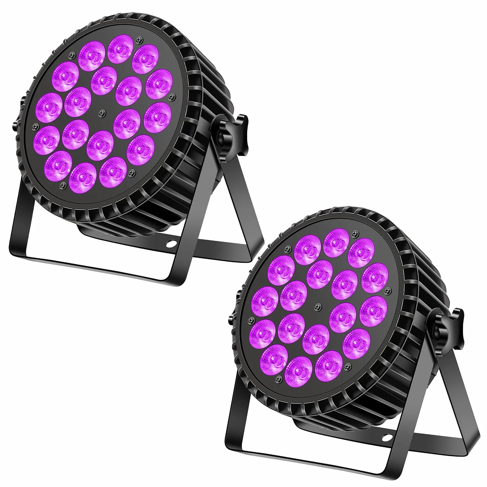 200W 18 LED Par UV+RGB de Escenario, DMX512, 8 Canales, Estroboscópica/Sonido/Modo Activo, Efecto DJ Para Espectáculos, Bares, Fiestas, Festivales de Música