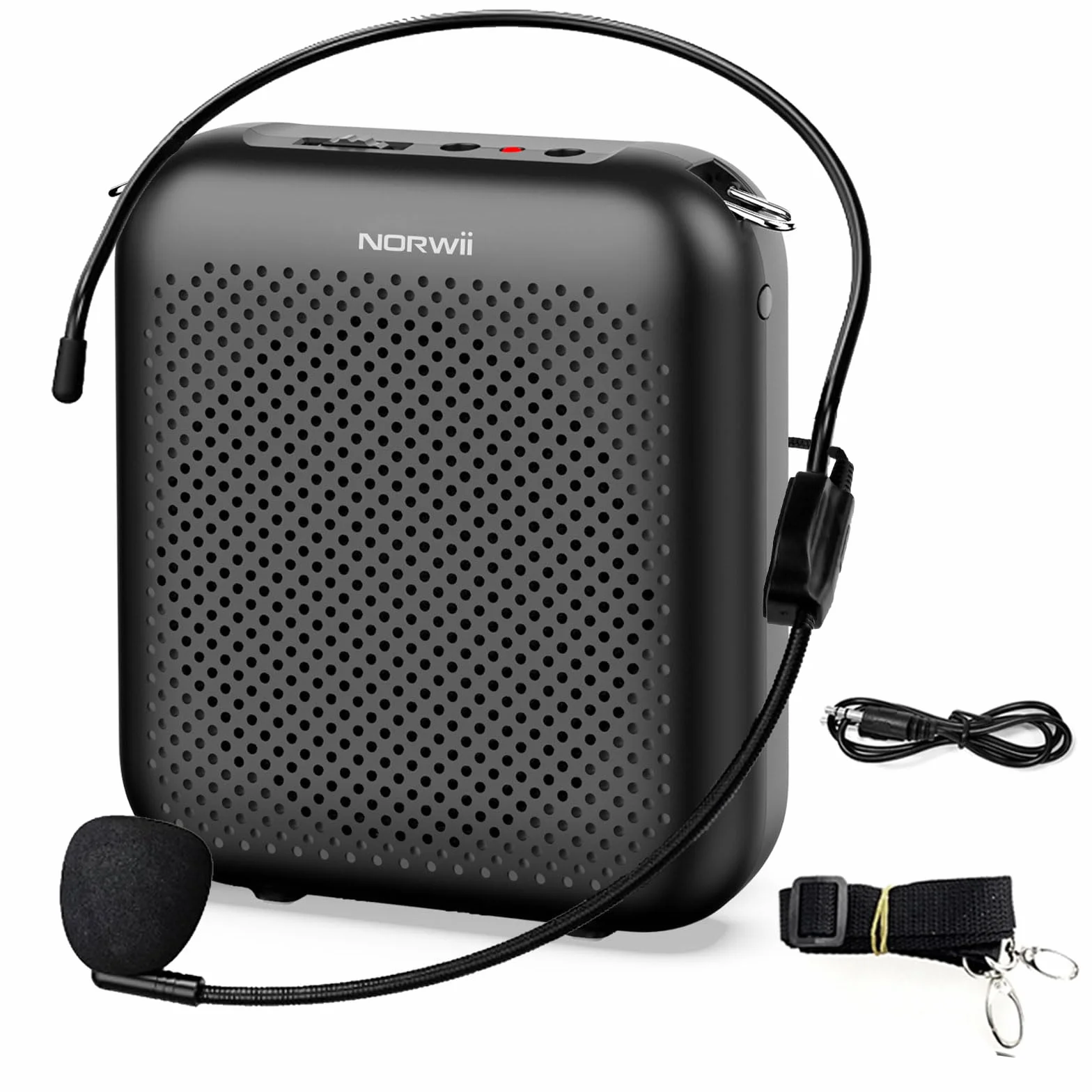Norwii Amplificador de Voz, Micrófono Portátil con Cable para Profesores, Amplificadores de Potencia de Voz para Enseñanza en el Aula, Formación, Guías Turísticos, Entrenadores, USB-C Carga