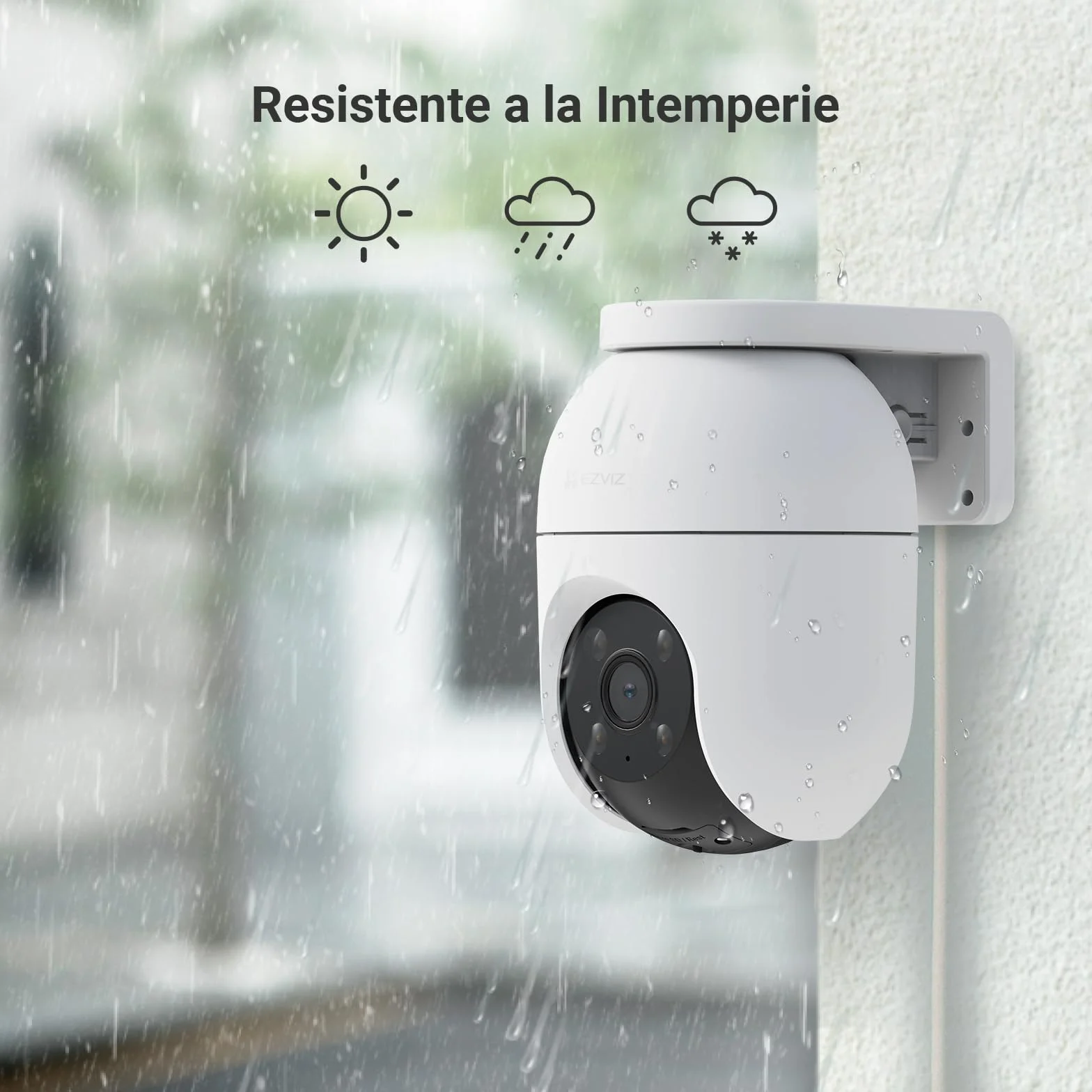 EZVIZ 2PCS Cámara Vigilancia WiFi Exterior 360°,1080P Cámara IP de Seguridad,Visión Nocturna en Color,IA Detección de Personas,Seguimiento Automático,Audio Bidireccional,Sirena, Alexa/Google,C8c 2MP