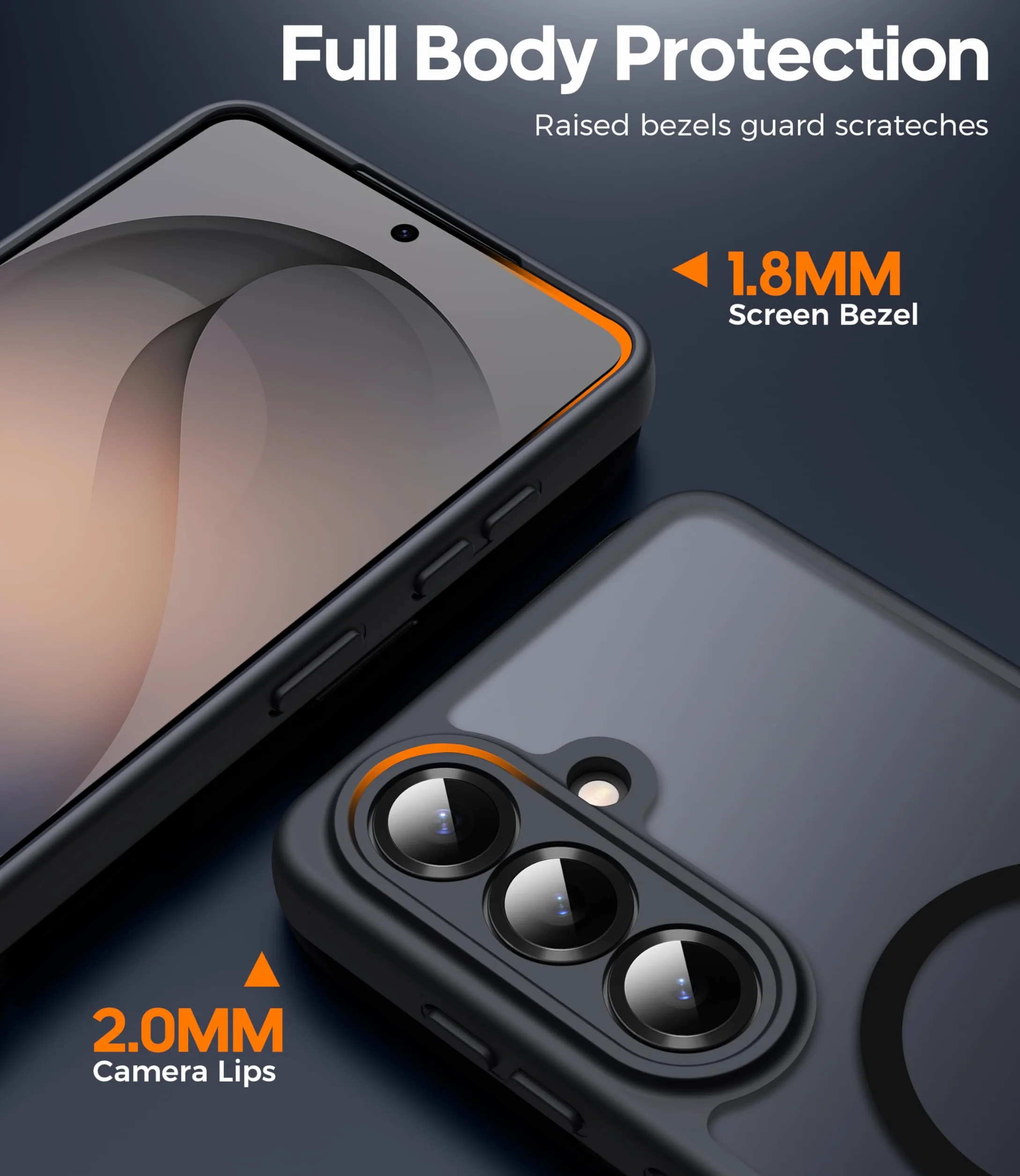 Opkiegrn Funda para Samsung Galaxy S26 Magnética Compatible con Magsafe con 2 Protector de Pantalla Carcasa, Protectora Antigolpes para S26 Translúcido TPU Mate Funda - Negro