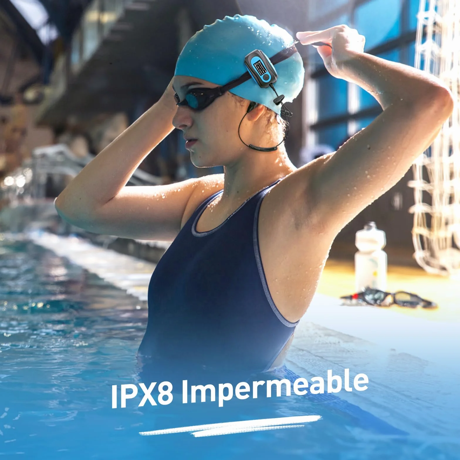 AGPTEK S07 Clip MP3 Player Waterproof IPX8 8GB Azul