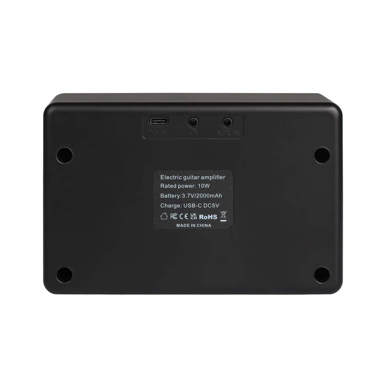 Kokko KG10 – Amplificador compacto de 10 vatios para práctica con sonido limpio y saturado, entrada AUX, salida de auriculares, negro