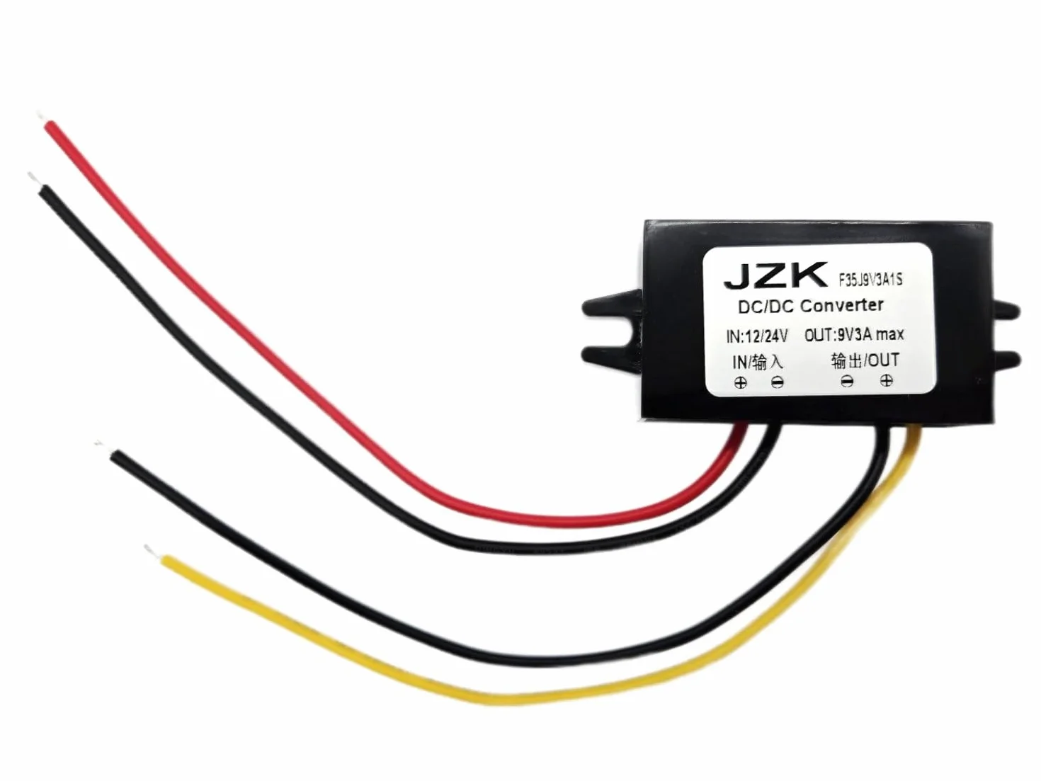 JZK Convertidor de corriente para coche 12V a 9V 3A DC/DC módulo convertidor de pato para teléfono, audio para coche, radio, pantalla LED