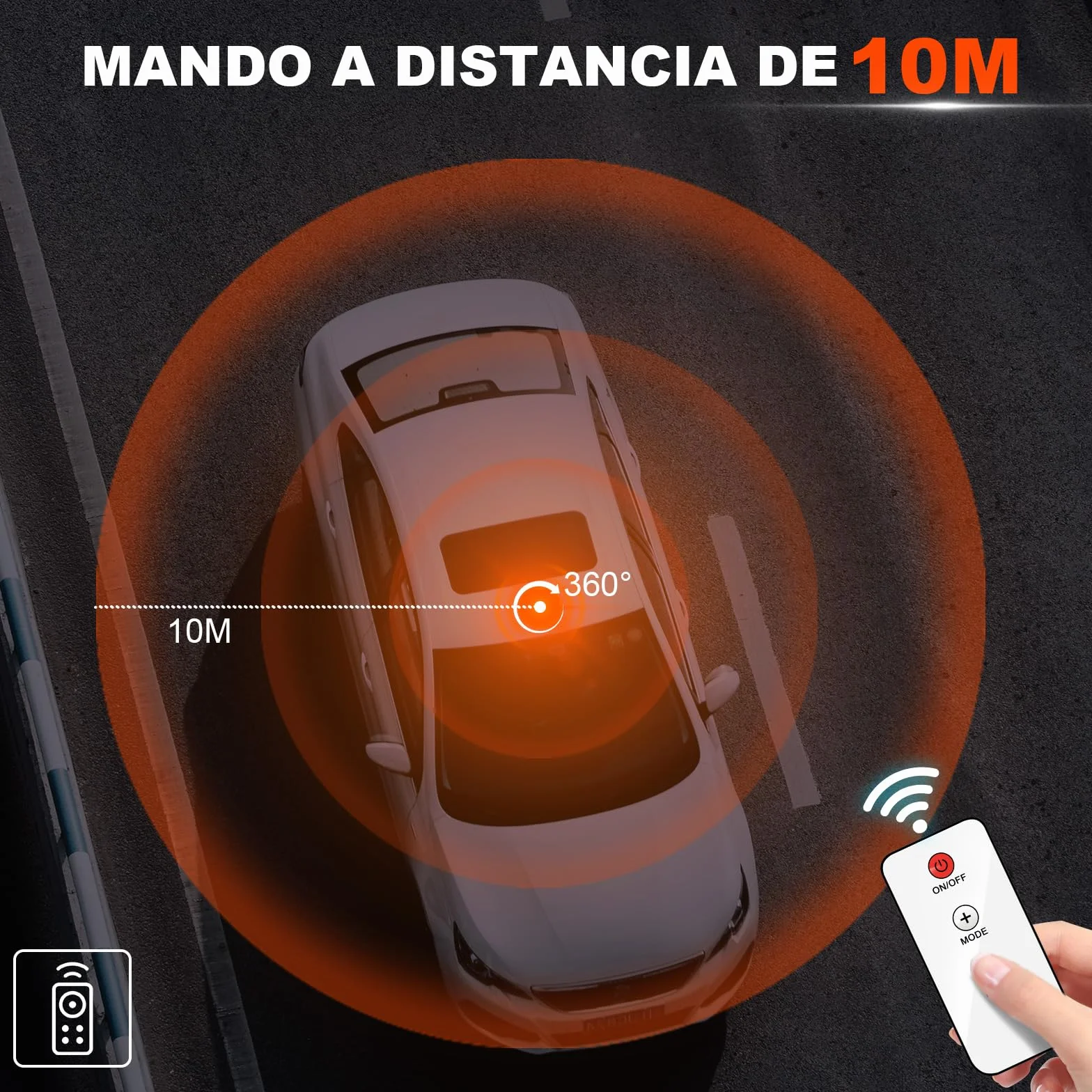 antom Rotativo Luz LED estroboscópica inalámbrico Con mando a distancia 12V-24V orange Luz de emergencia de magnético con tractores, carros de golf, UTV