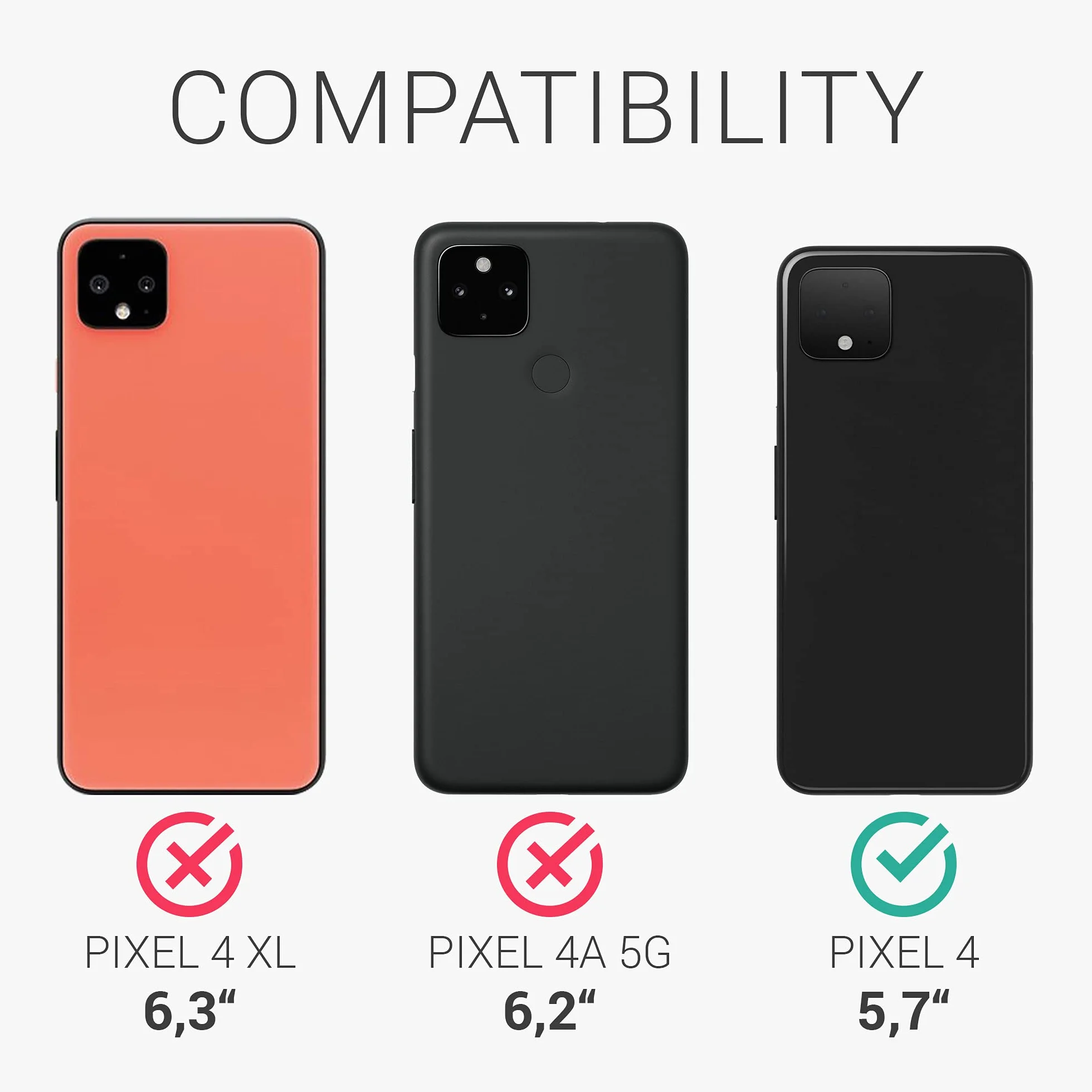 Funda kwmobile para Google Pixel 4 Carcasa TPU Silicona Negro Mate