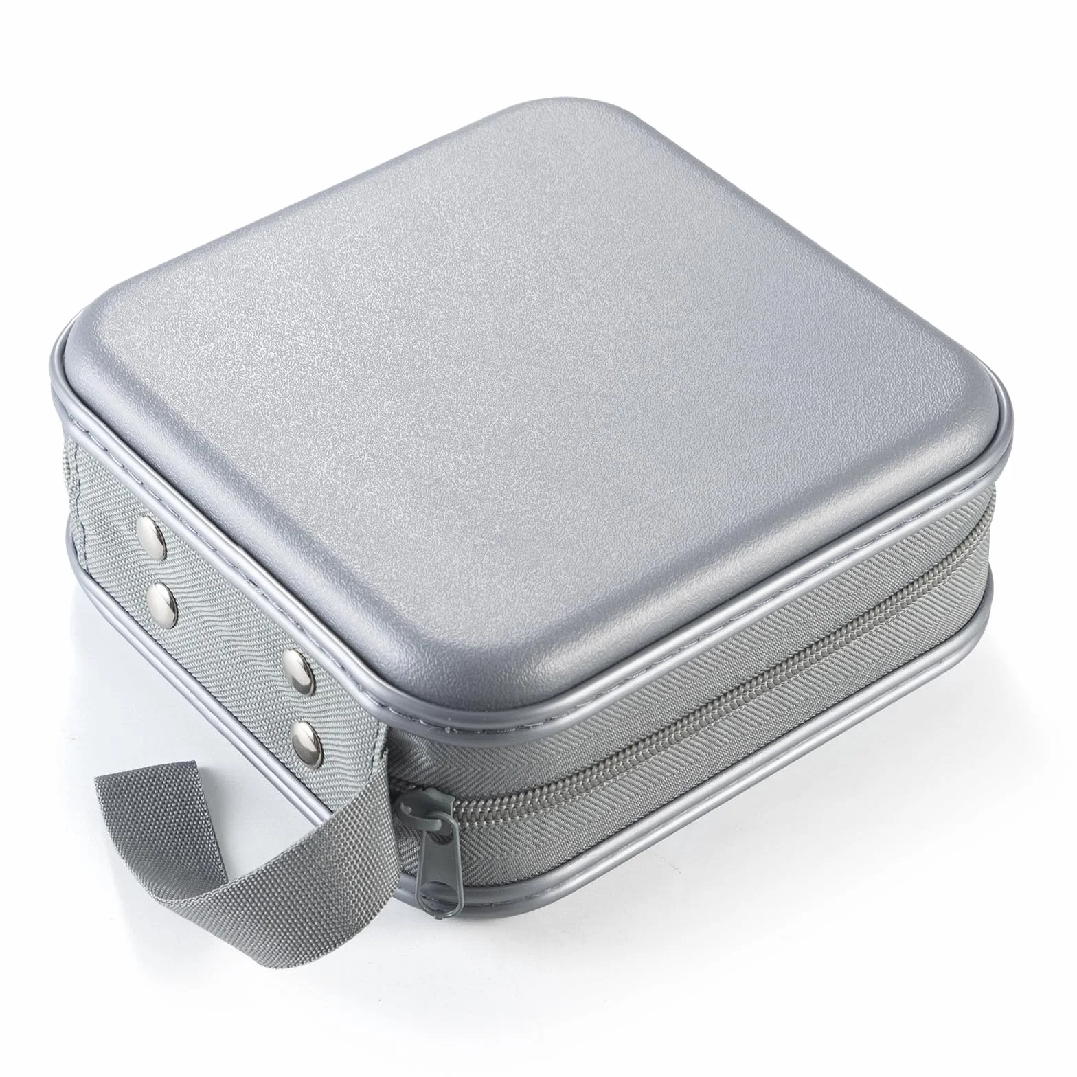 alavisxf xx Estuche de CD, 48 Capacidad de plástico duro Cremallera de viaje Estuche de billetera de almacenamiento de CD (Gris48, 48 Capacidad)