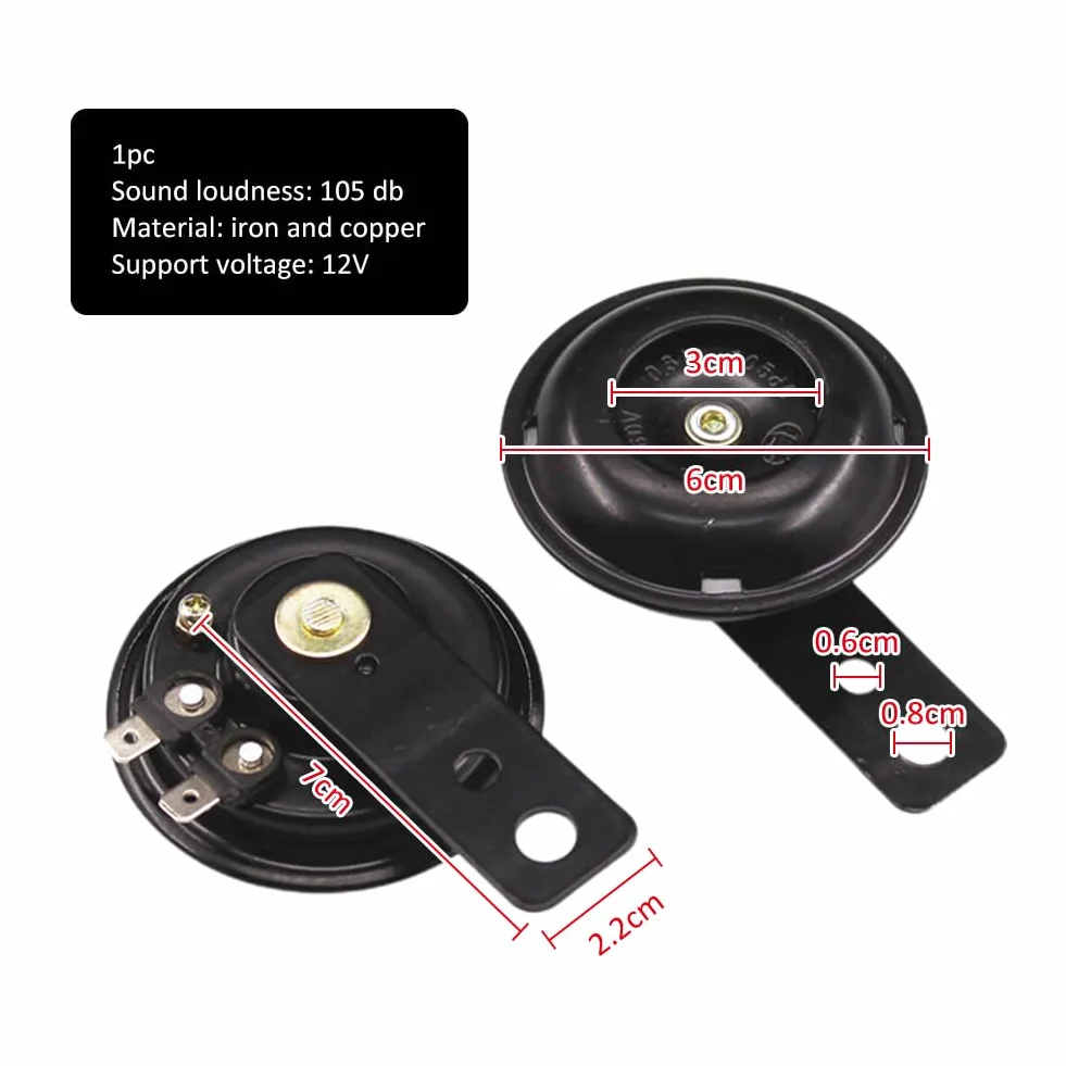 Claxon 12V Moto Bocinas,Claxon Moto 12V Potente Bocinas,Motocicleta Universal Horn Bocina,para Scooters,Triciclos,Negro