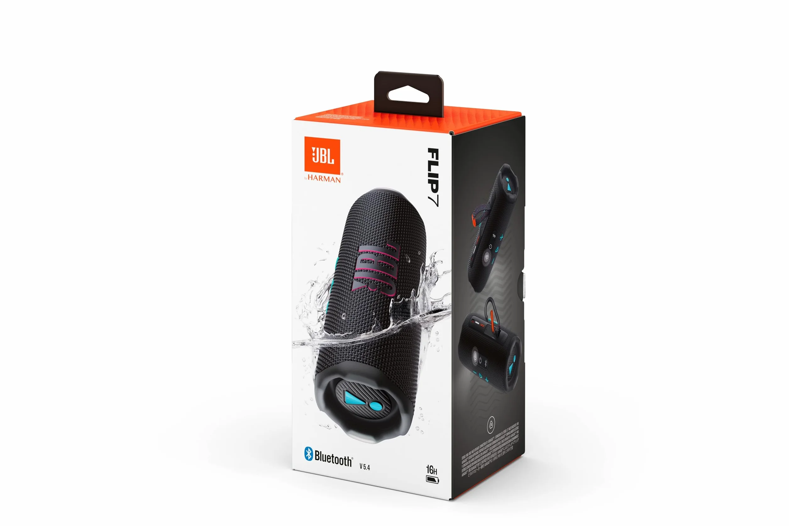 JBL Flip 7 Altavoz Bluetooth portátil inalámbrico, 16h batería, IP68, Negro