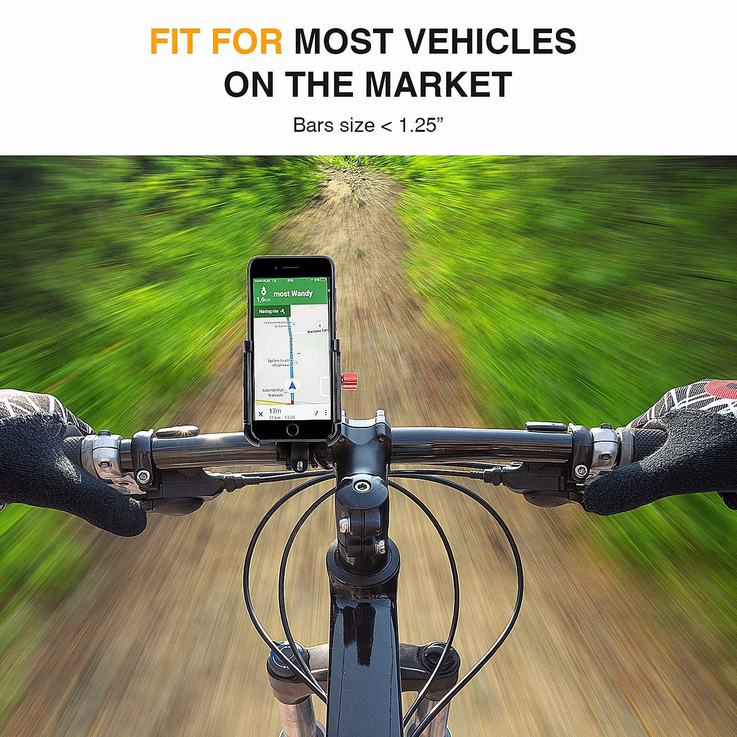 Soporte de Bicicleta de Aluminio Ajustable 360° Compatible con iPhone y Samsung