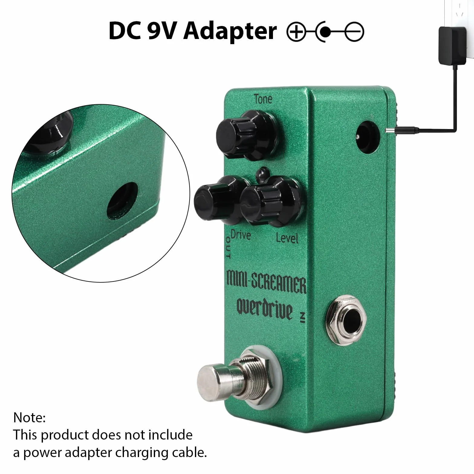 Btuty pedal de guitarra reducción de ruido de guitarra Pedal de efectos de guitarra eléctrica Interfaz de entrada/salida Mini efecto de reducción de ruido de guitarra