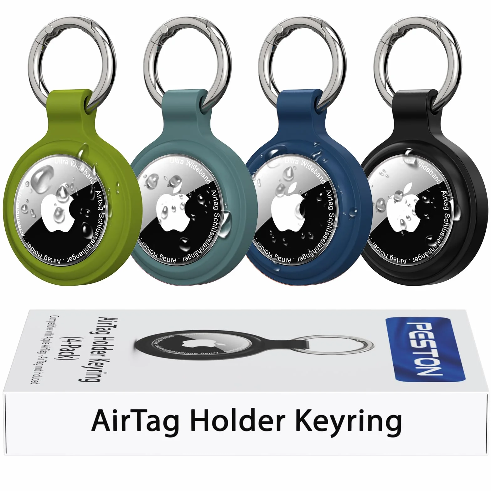Funda Llavero AirTag Impermeable IP67 para Apple AirTag Antipérdida Pack de 4