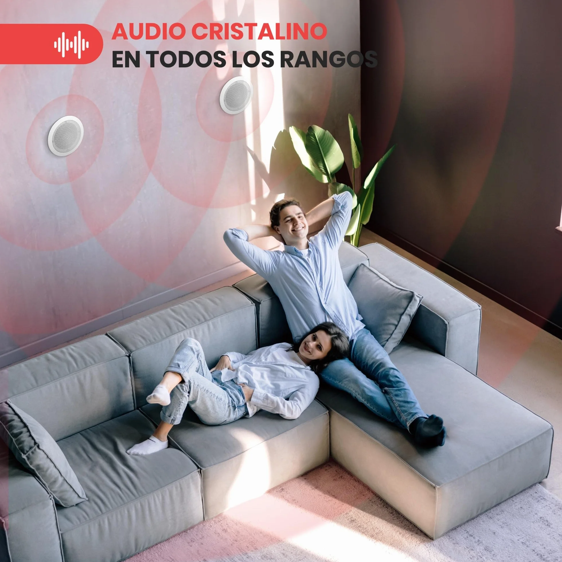 Pyle Altavoces Techo, Pared, 6.5”, 250W, Duales, Estereo, Agudos Ajustables, Rejilla Resistente